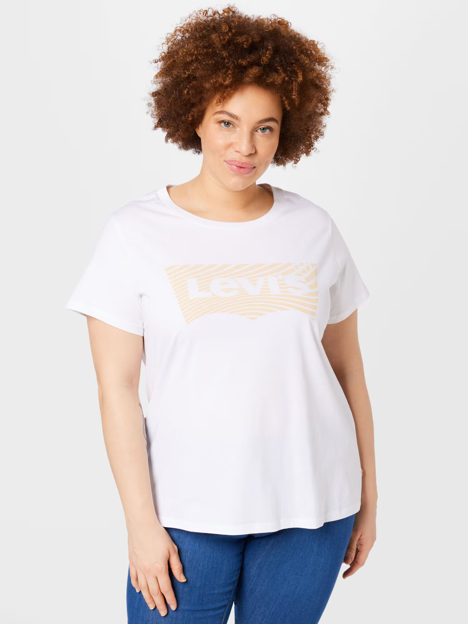 Levi's® Plus Tricou șampanie / alb - Pled.ro