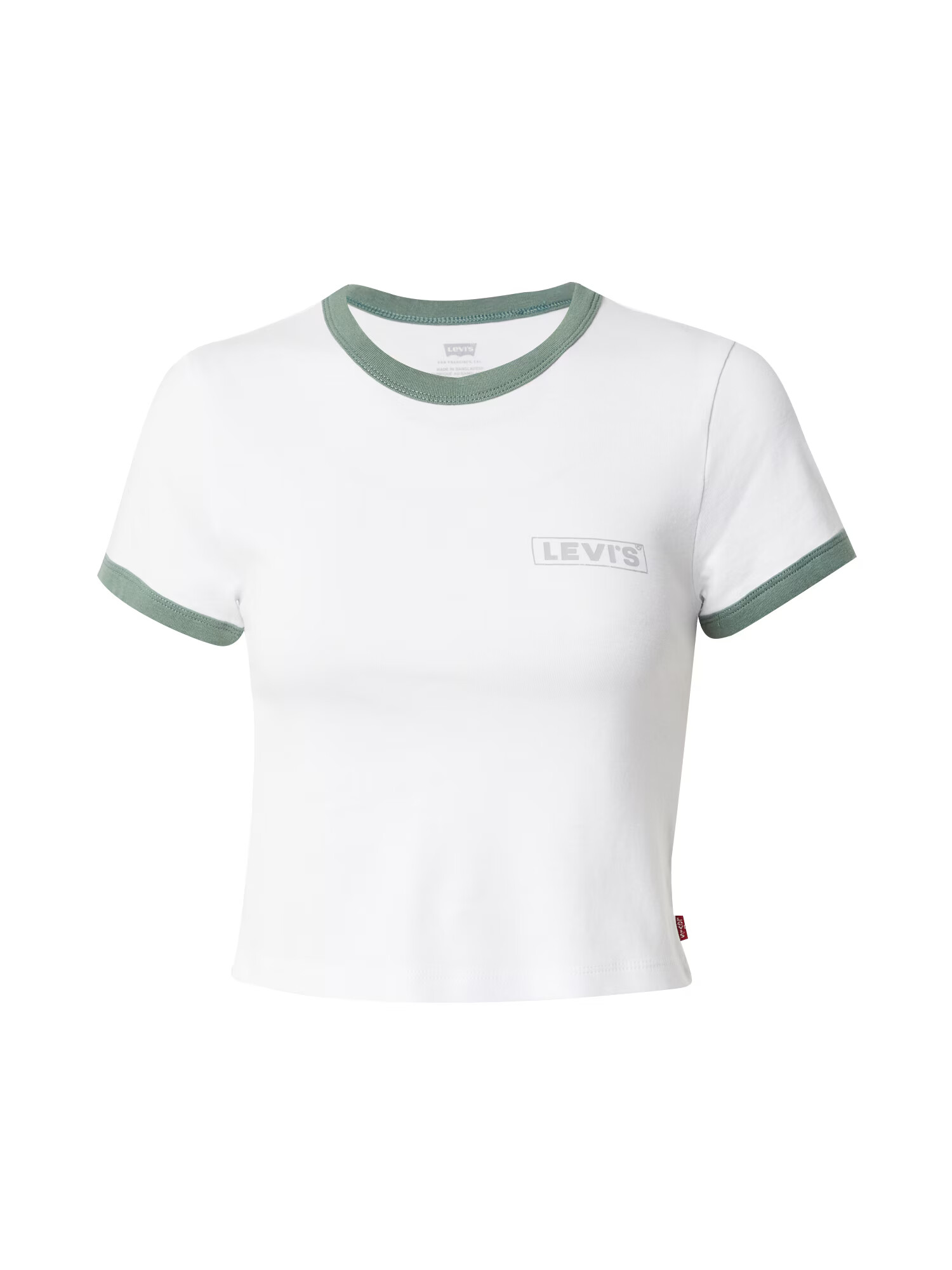 LEVI'S ® Tricou 'GRAPHIC RINGER MINI TEE' gri deschis / verde măr / alb - Pled.ro