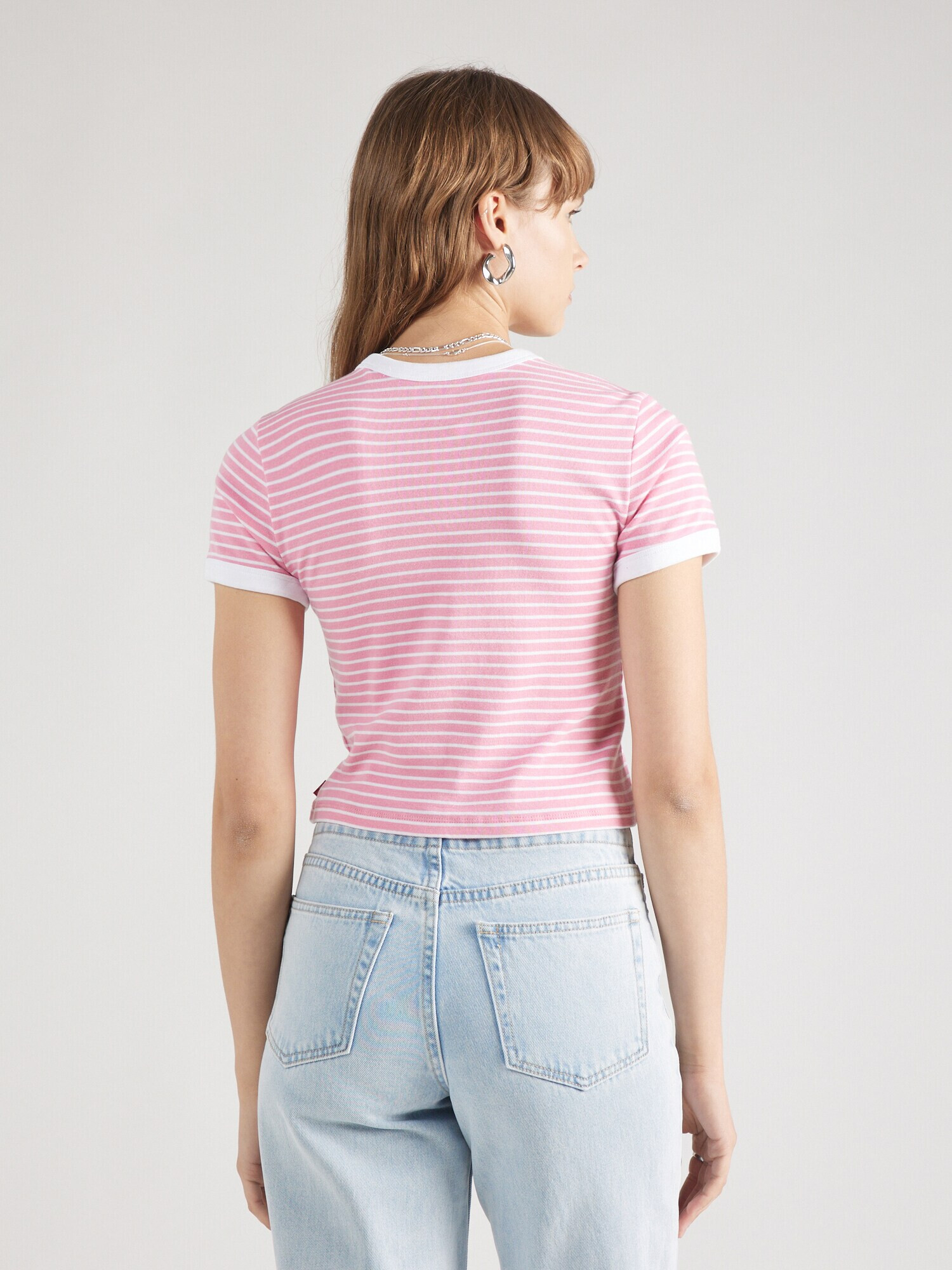 LEVI'S ® Tricou roz deschis / alb - Pled.ro