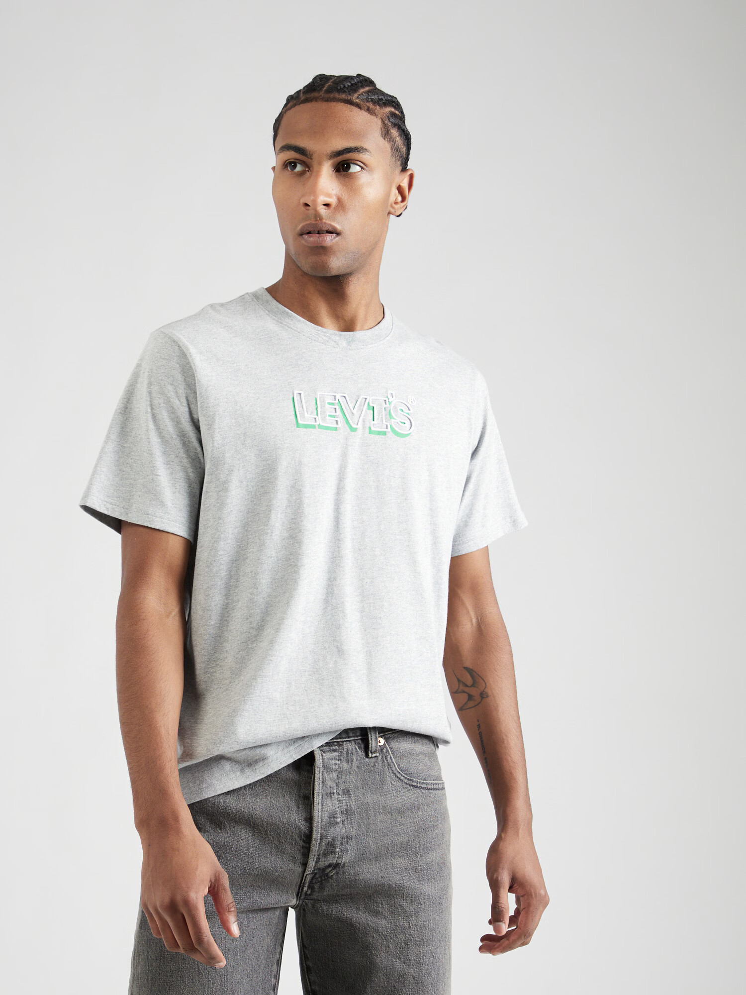 LEVI'S ® Tricou turcoaz / gri amestecat / alb - Pled.ro