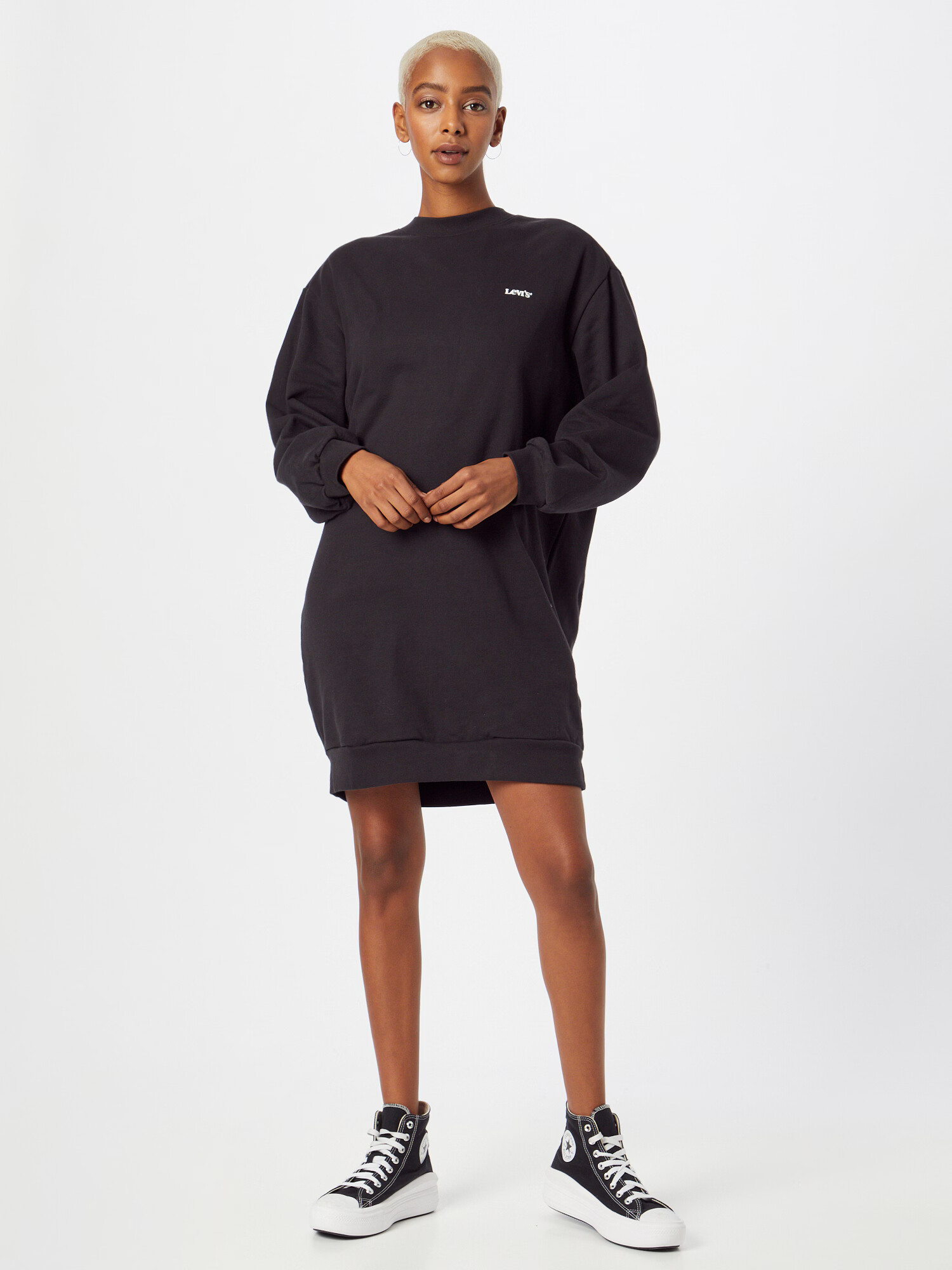 LEVI'S Rochie 'YUNA SWEATSHIRT DRESS BLACKS' negru - Pled.ro