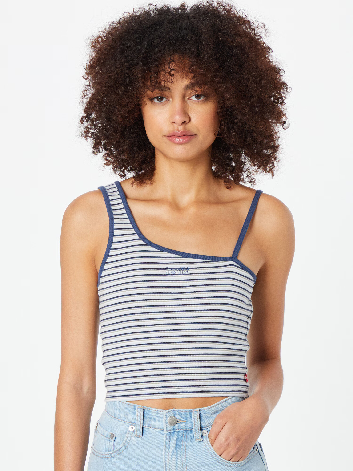 LEVI'S Top 'HOOP TANK GREENS' albastru / gri deschis / negru / alb - Pled.ro