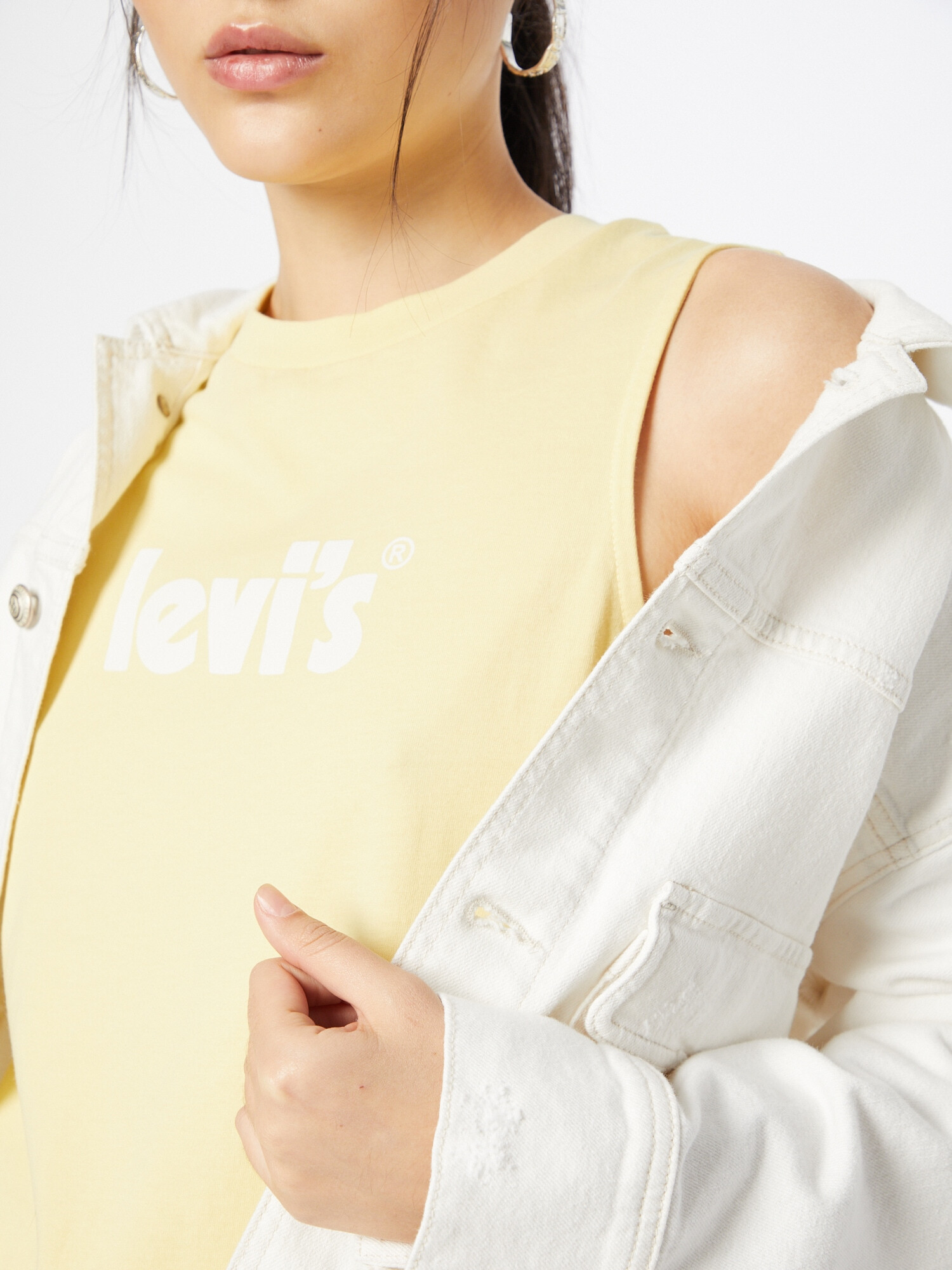 LEVI'S Top galben / alb - Pled.ro