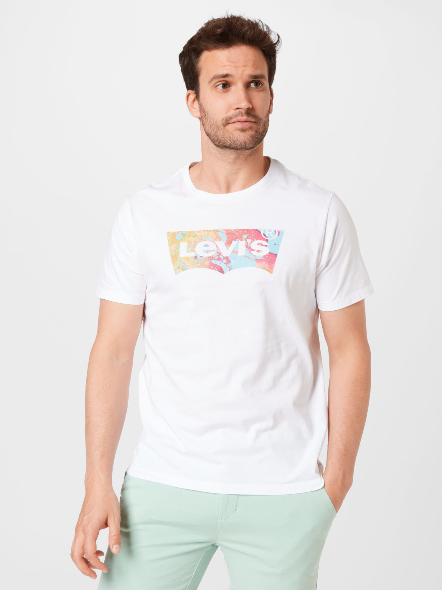 LEVI'S Tricou albastru deschis / portocaliu / roz / alb - Pled.ro