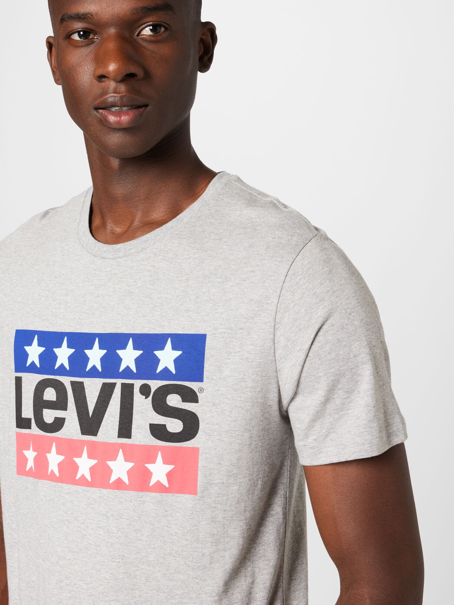 LEVI'S Tricou 'LSE_GRAPHIC CREWNECK TE GREYS' albastru / gri amestecat / roz deschis / negru - Pled.ro