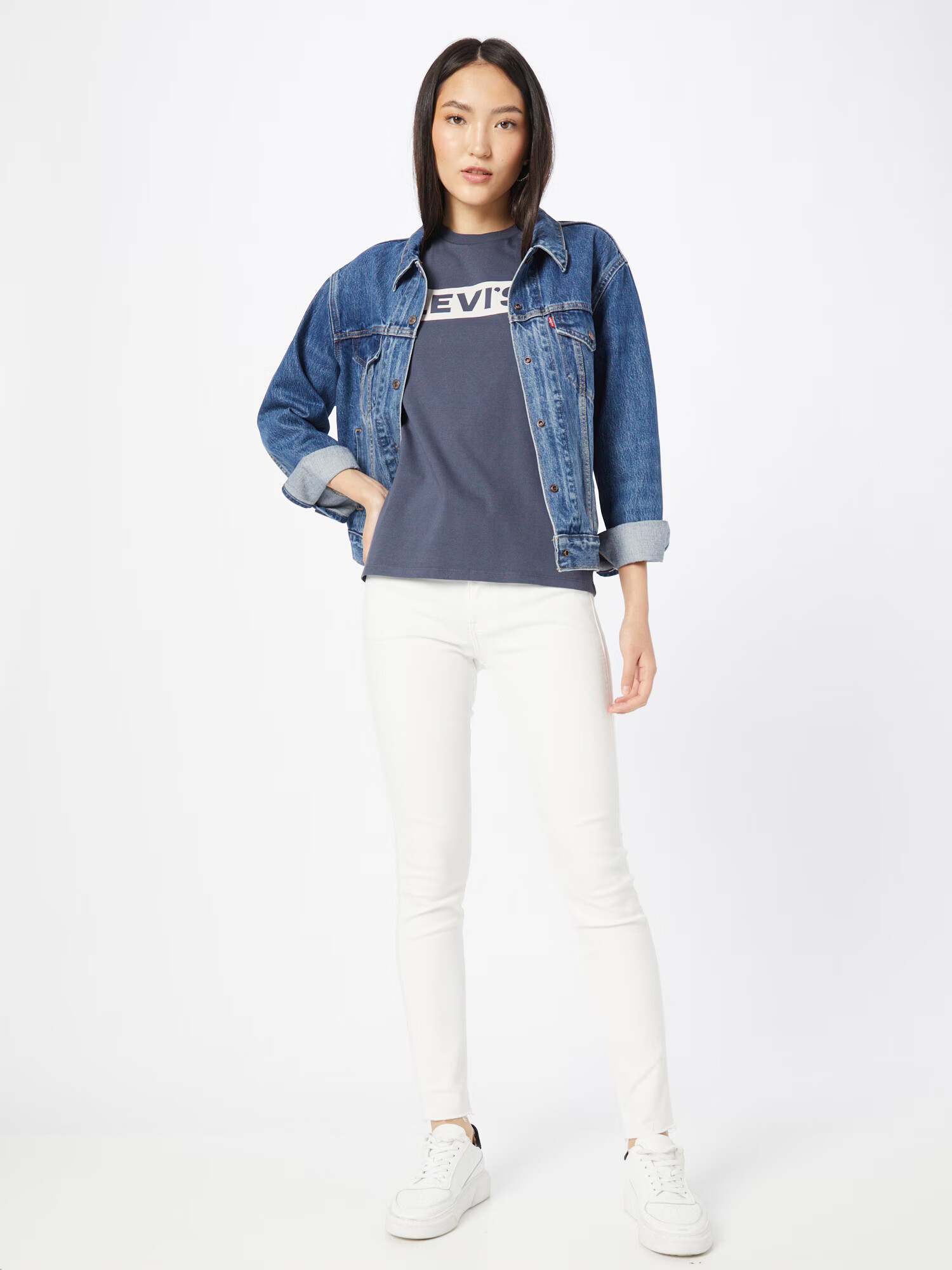 LEVI'S Tricou albastru închis / alb - Pled.ro