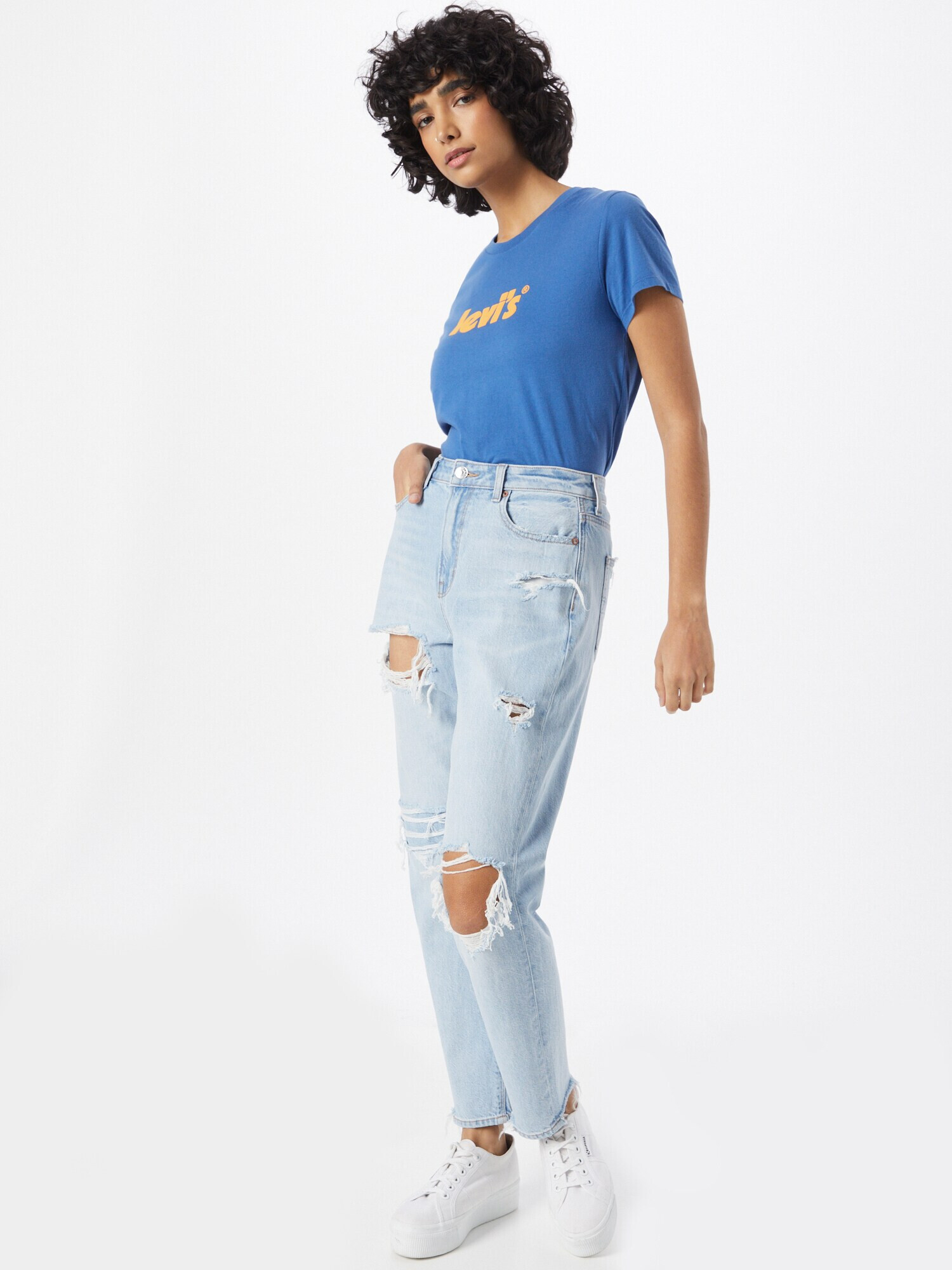 LEVI'S Tricou albastru regal / galben închis - Pled.ro