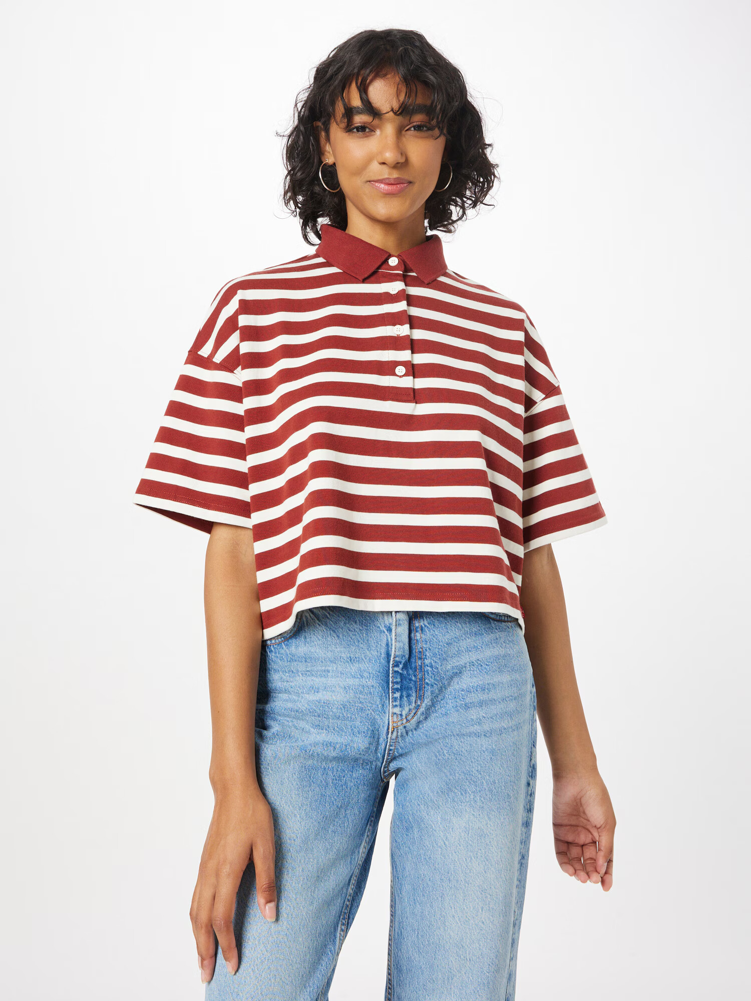 LEVI'S Tricou 'ASTRID POLO REDS' roșu / alb lână - Pled.ro