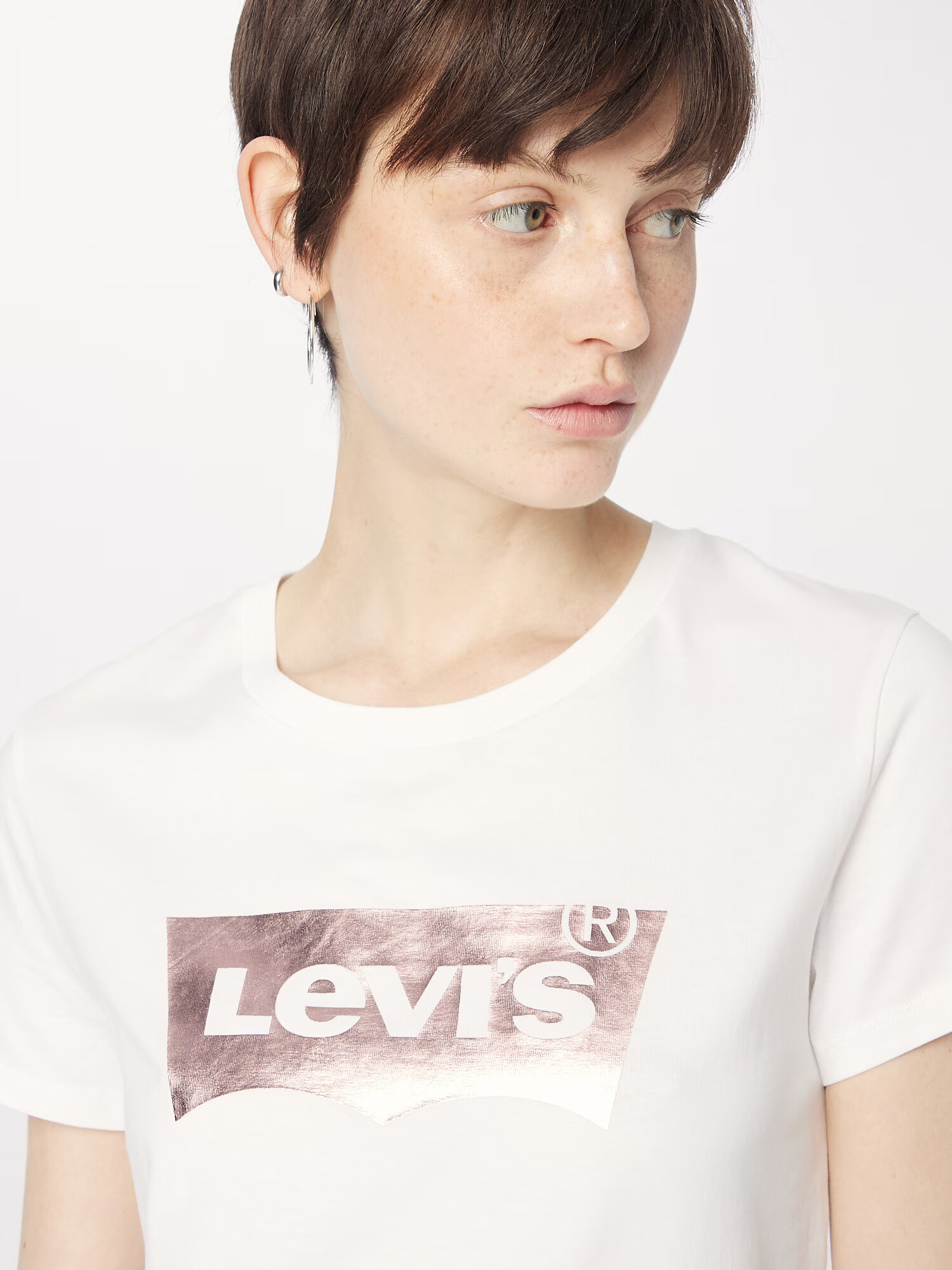 LEVI'S Tricou 'The Perfect' auriu - roz / alb natural - Pled.ro