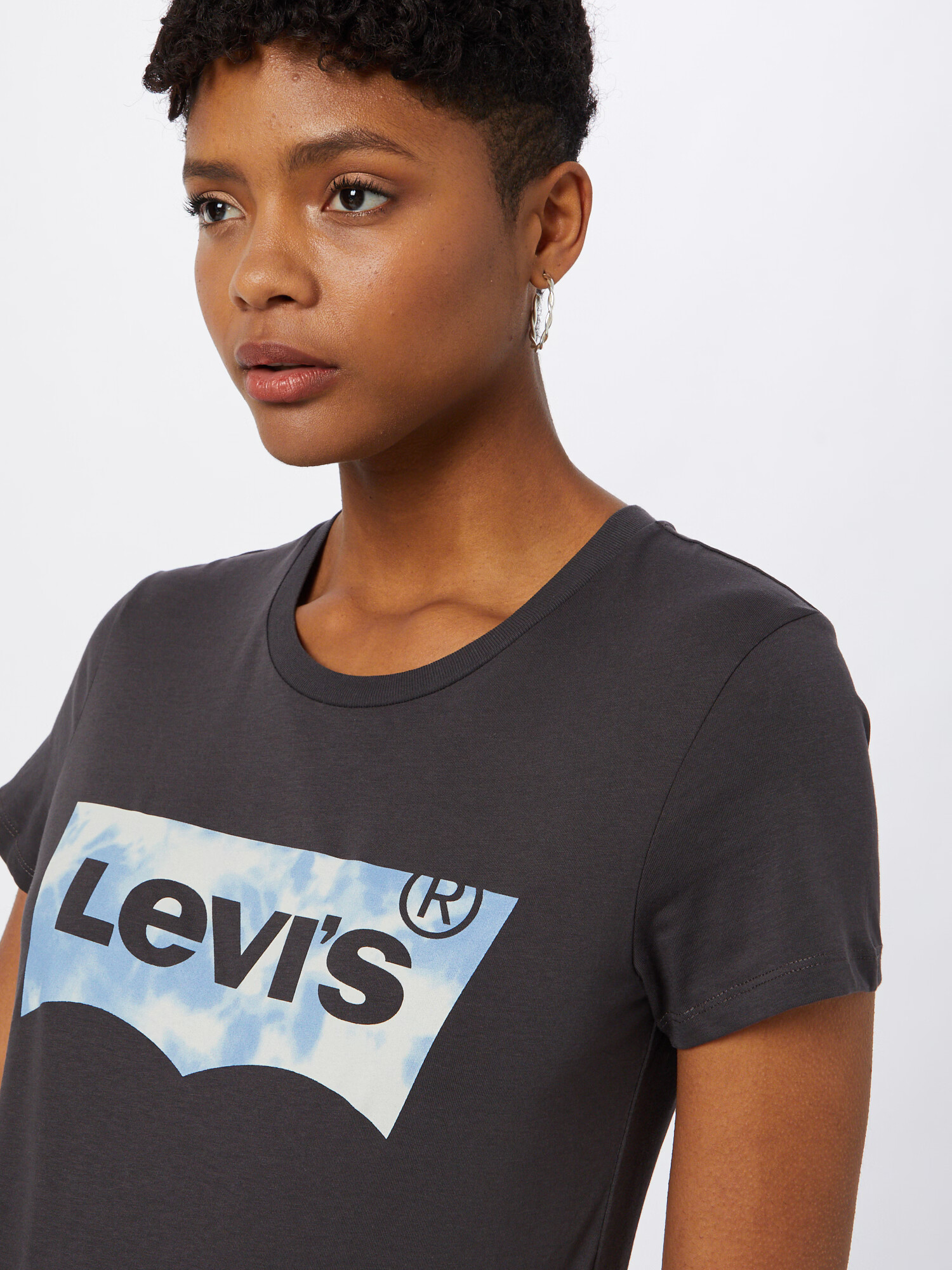 LEVI'S Tricou 'The Perfect' azuriu / negru / alb - Pled.ro