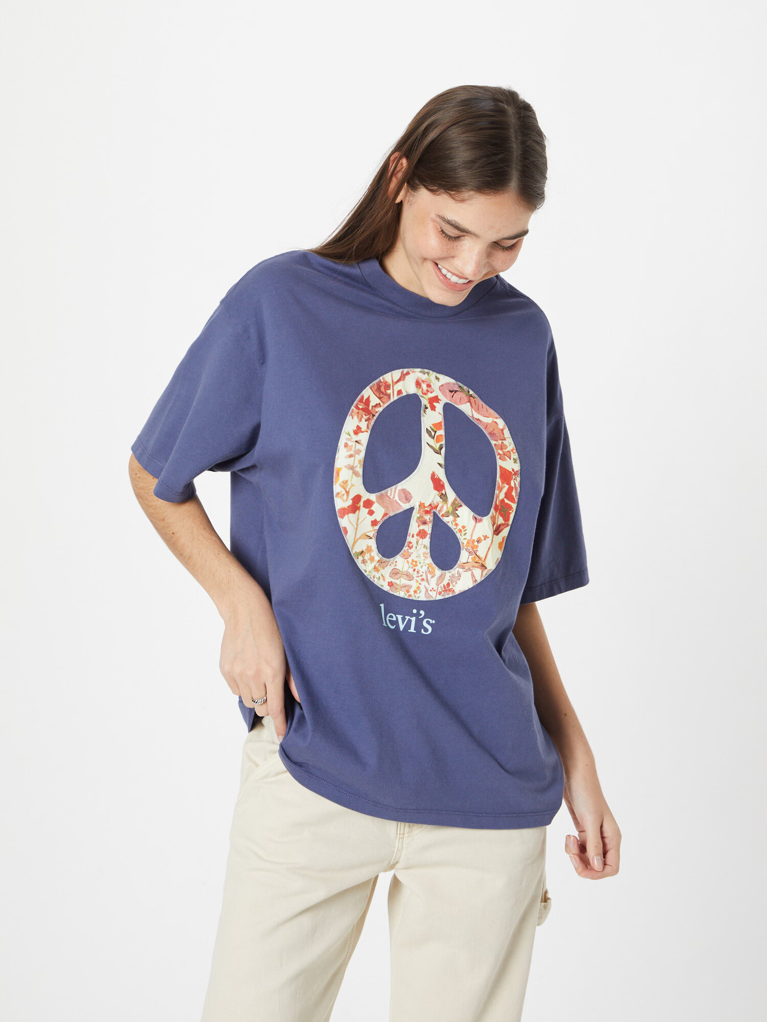 LEVI'S Tricou bej / bleumarin / roșu / alb - Pled.ro