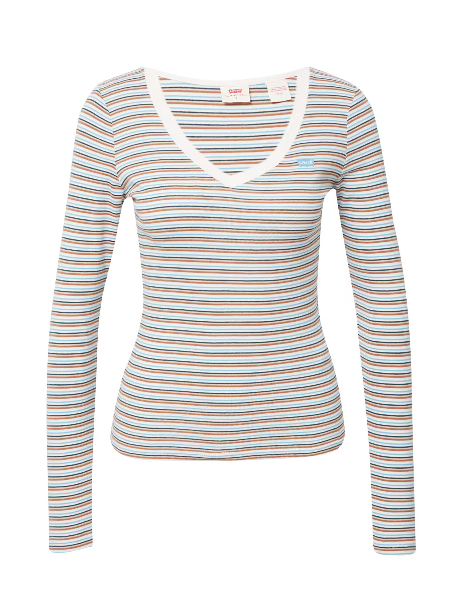 LEVI'S Tricou bleumarin / albastru deschis / portocaliu / alb - Pled.ro