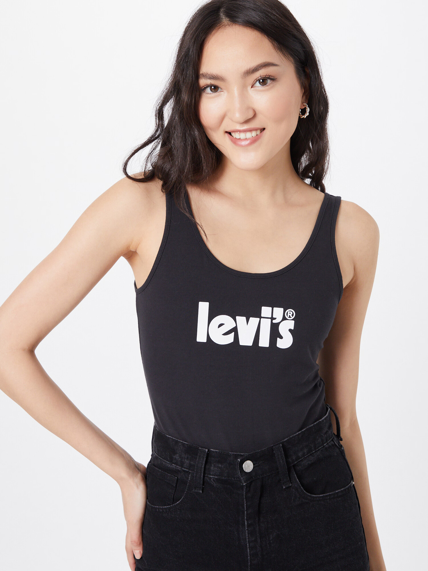 LEVI'S Tricou body negru / alb - Pled.ro