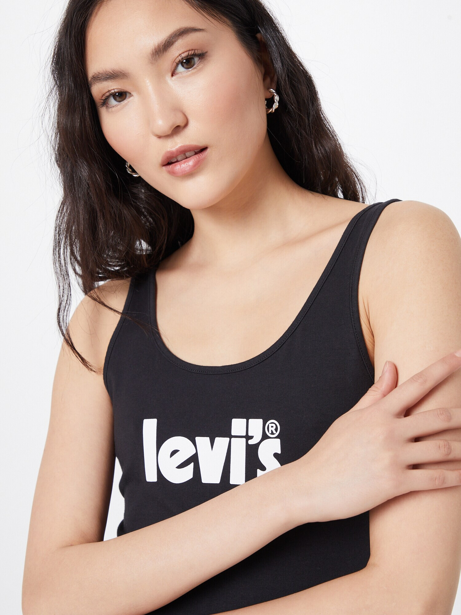 LEVI'S Tricou body negru / alb - Pled.ro