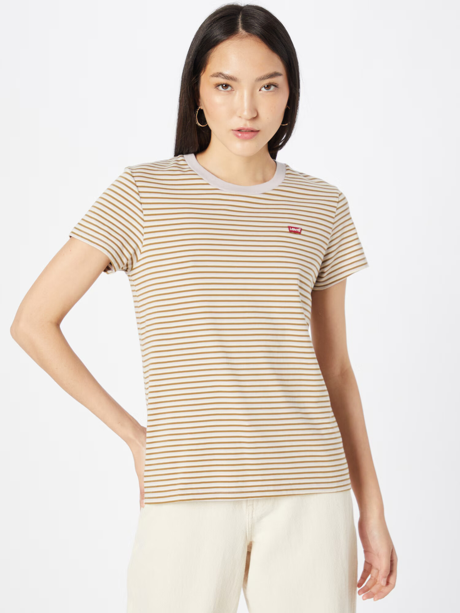 LEVI'S Tricou 'PERFECT TEE BLUES' crem / maro cămilă / gri deschis - Pled.ro