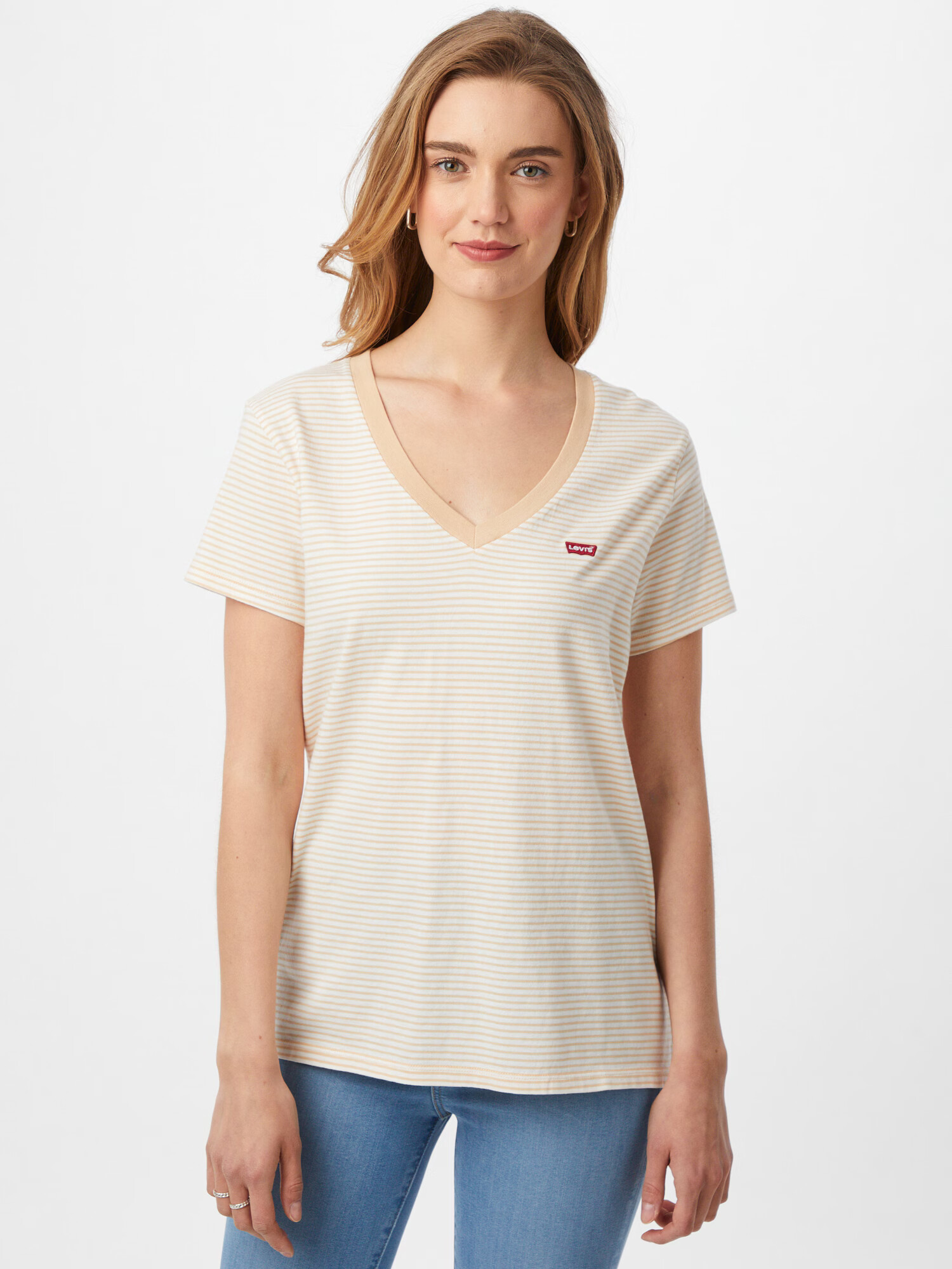 LEVI'S Tricou crem / portocaliu pastel / roșu / alb - Pled.ro