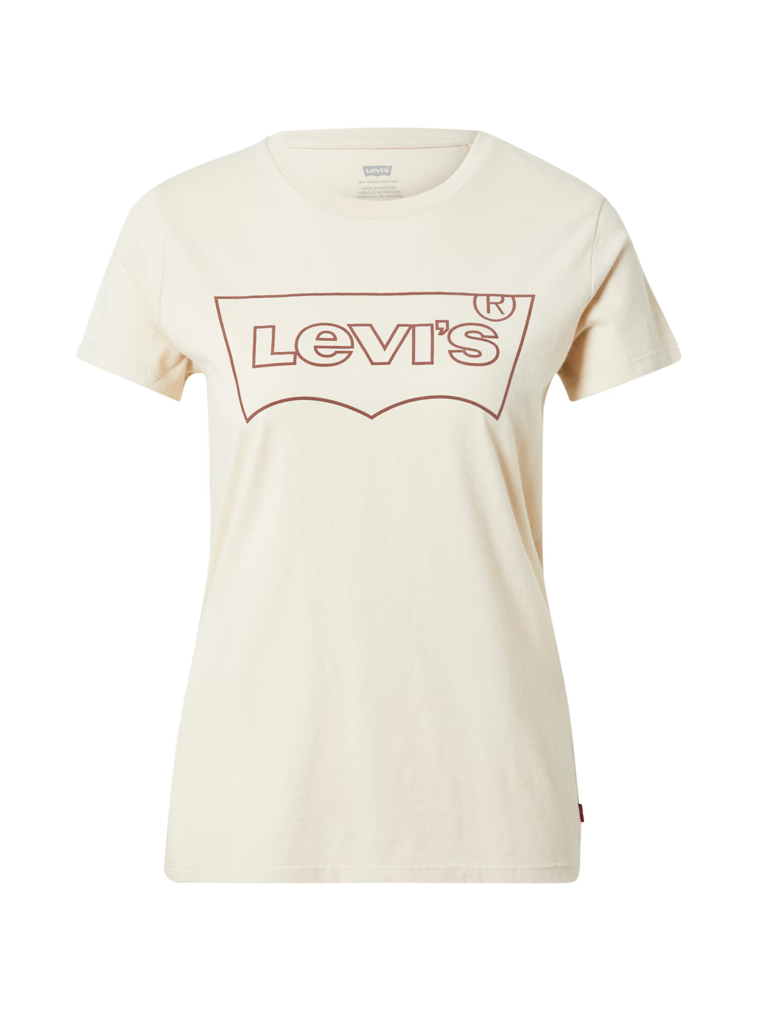 LEVI'S Tricou 'THE PERFECT TEE NEUTRALS' crem / roșu pastel - Pled.ro