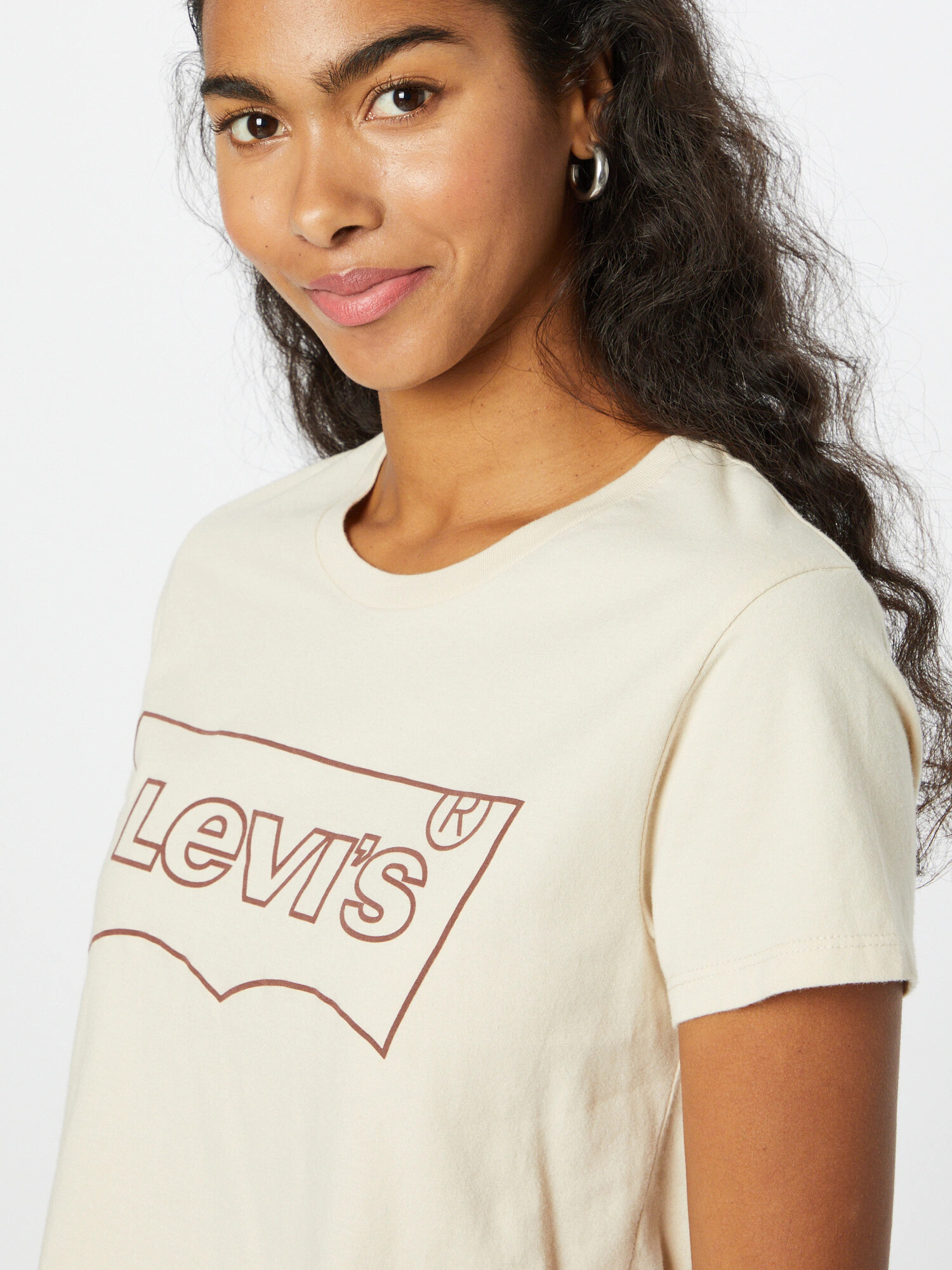 LEVI'S Tricou 'THE PERFECT TEE NEUTRALS' crem / roșu pastel - Pled.ro