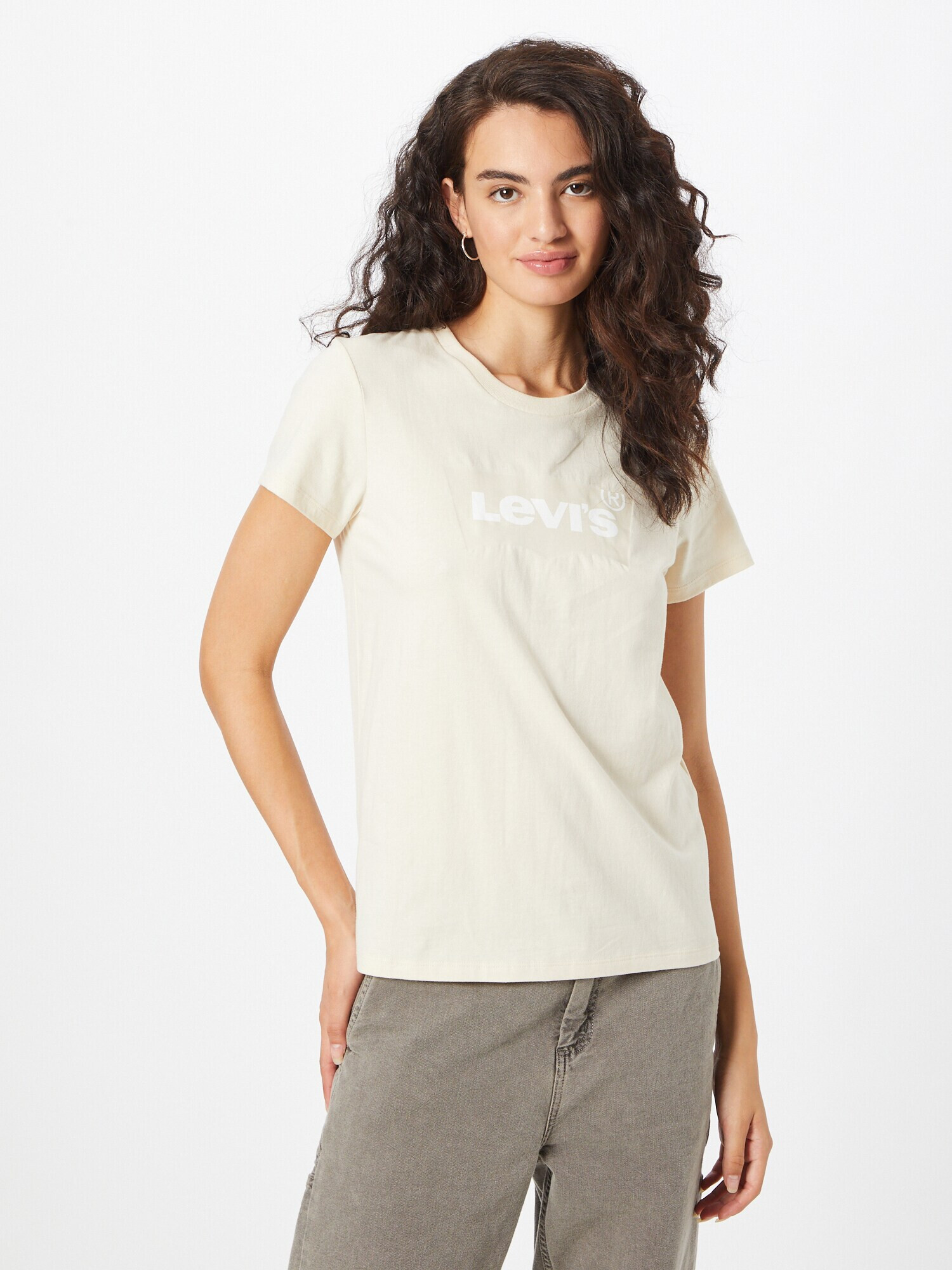 LEVI'S Tricou 'The Perfect' grej / alb - Pled.ro