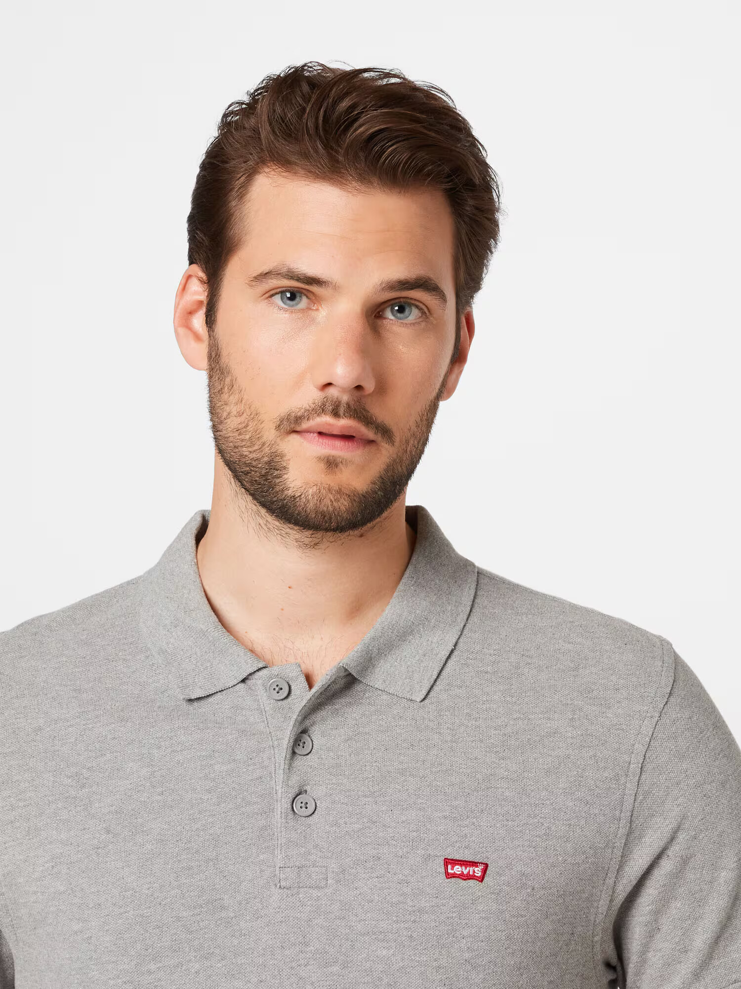 LEVI'S ® Tricou 'LEVIS HM POLO GREYS' gri amestecat / roșu / alb - Pled.ro