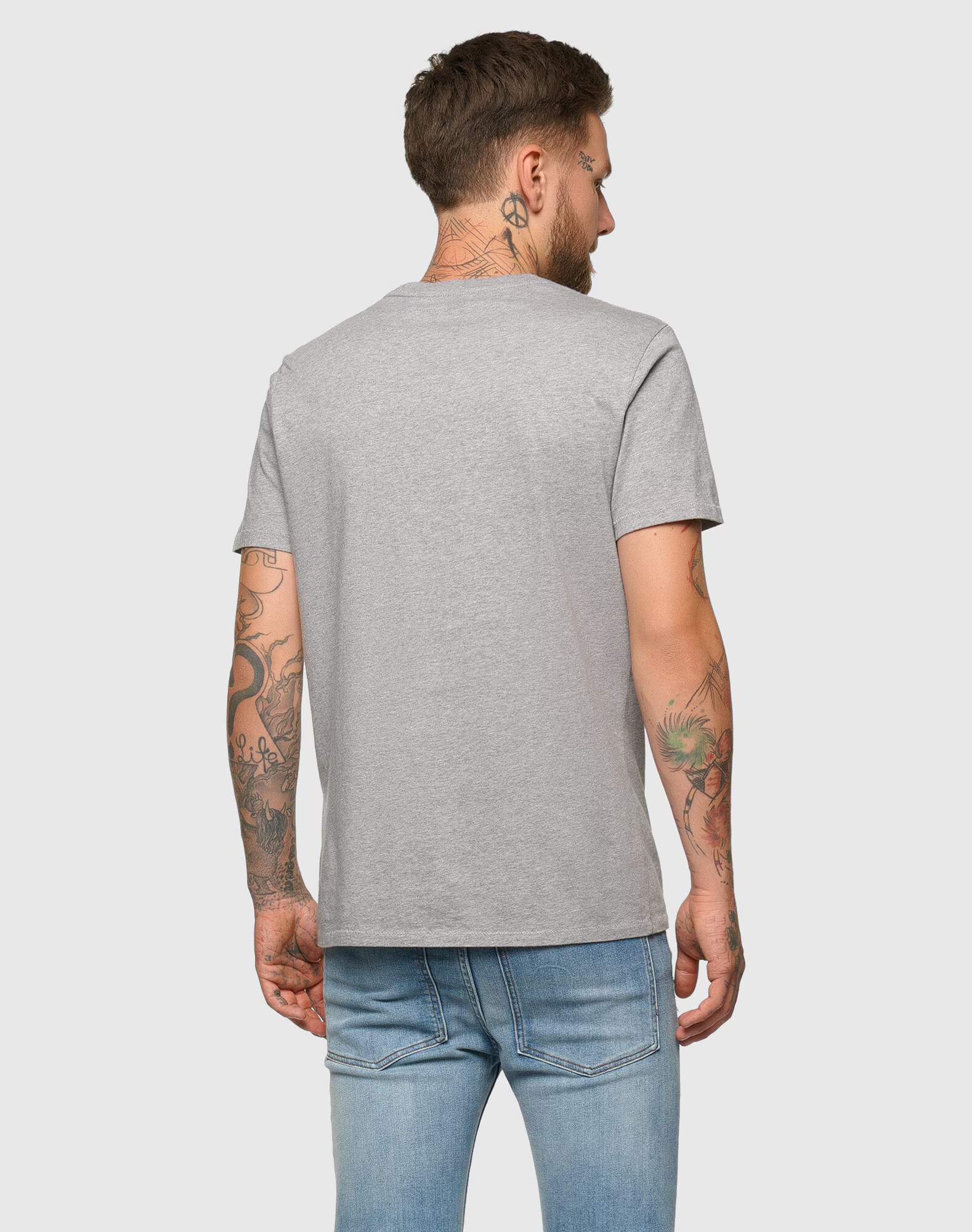 LEVI'S ® Tricou gri amestecat / roșu cireș / alb - Pled.ro