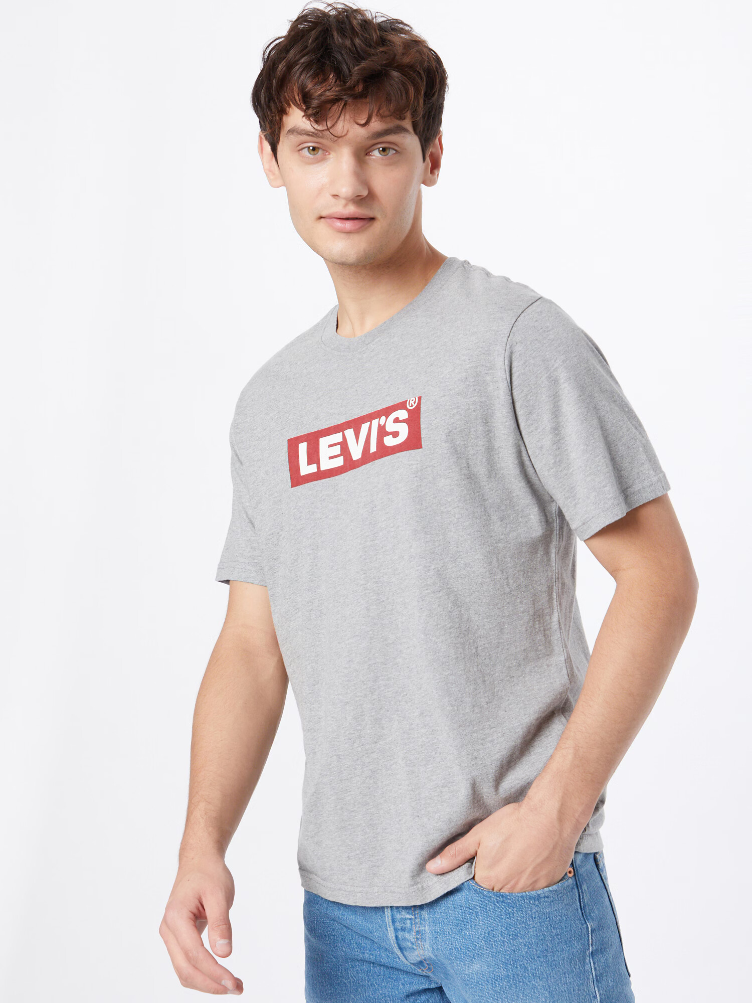 LEVI'S ® Tricou gri deschis / roșu / alb - Pled.ro