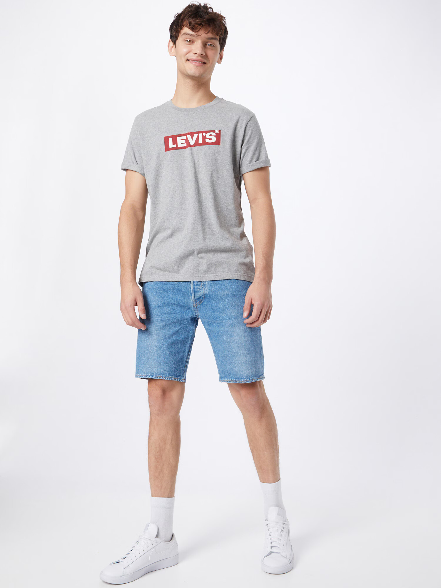 LEVI'S ® Tricou gri deschis / roșu / alb - Pled.ro