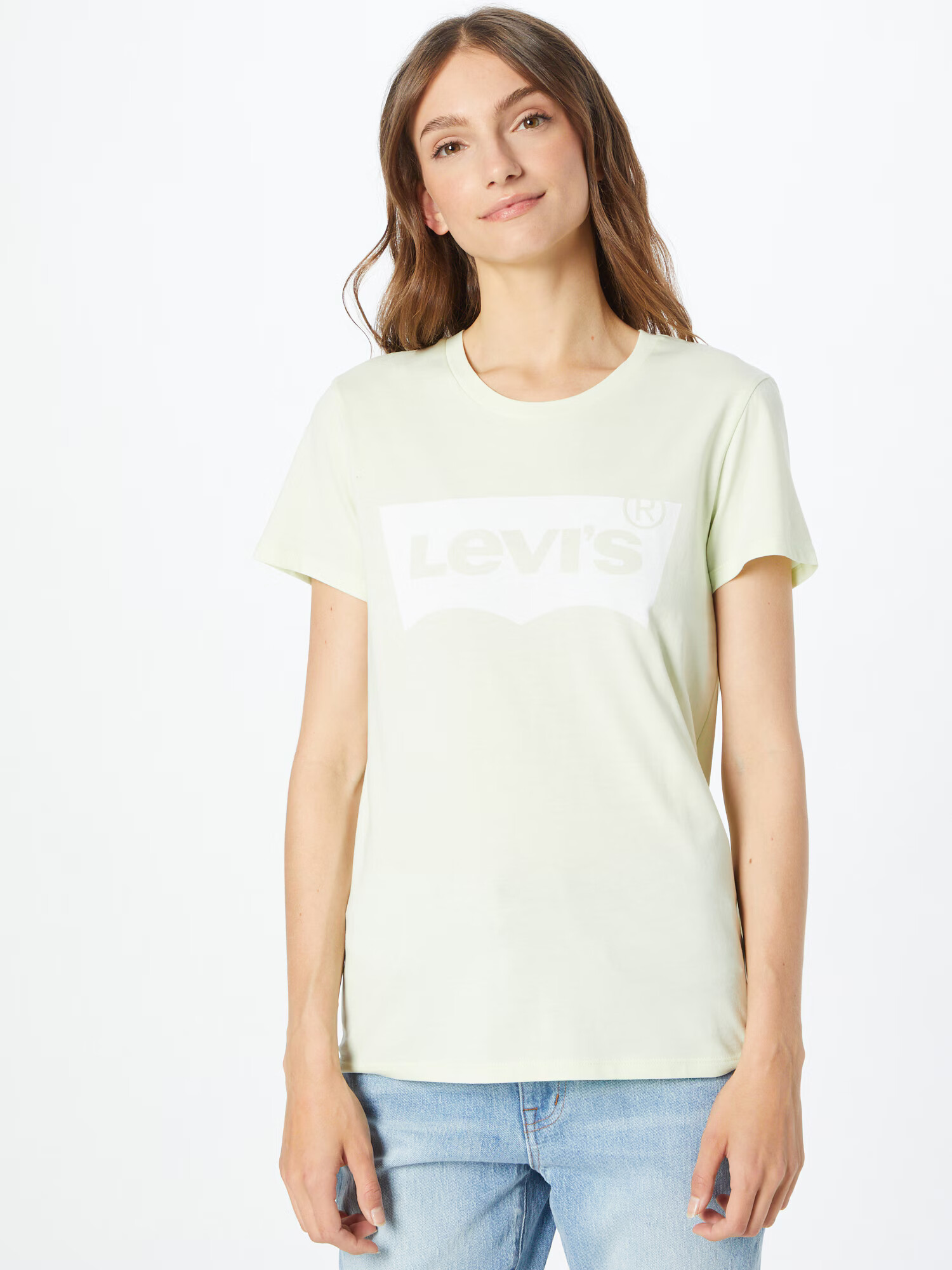 LEVI'S Tricou 'LSE THE PERFECT TEE GREENS' gri fumuriu / alb - Pled.ro