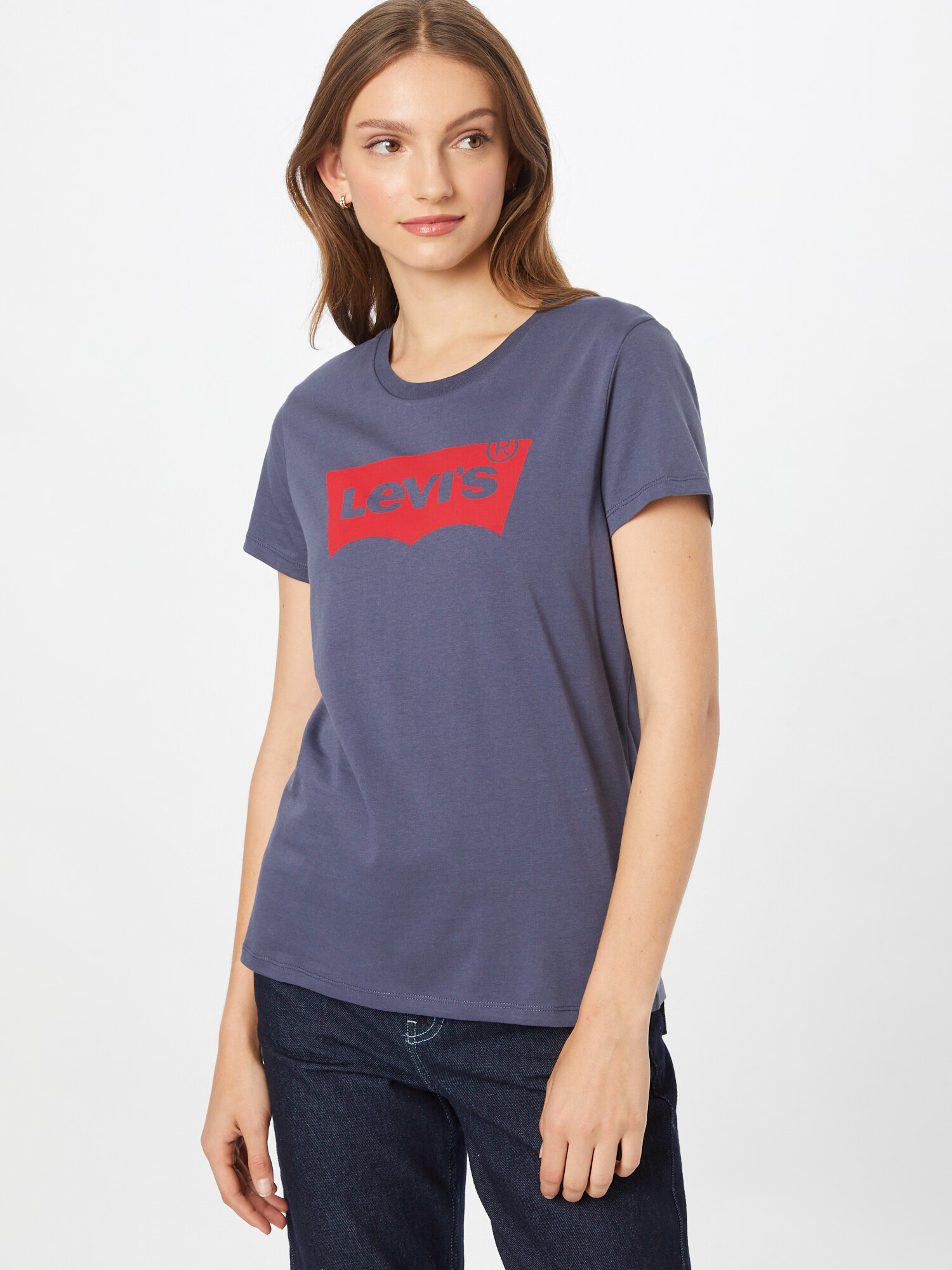 LEVI'S Tricou 'The Perfect' gri grafit / roșu - Pled.ro