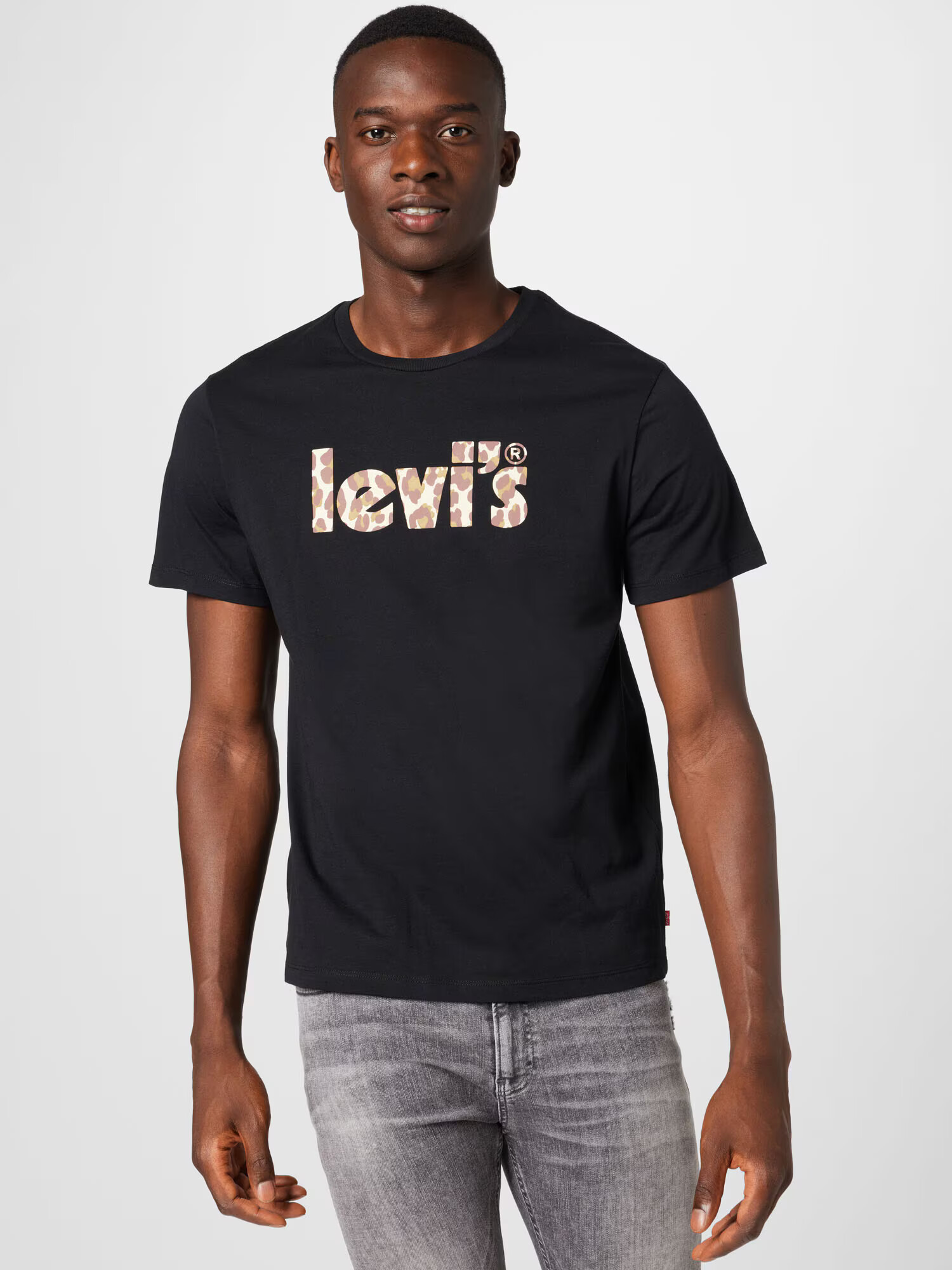 LEVI'S Tricou 'LSE_GRAPHIC CREWNECK TE BLACKS' nisipiu / maro ruginiu / negru / alb - Pled.ro