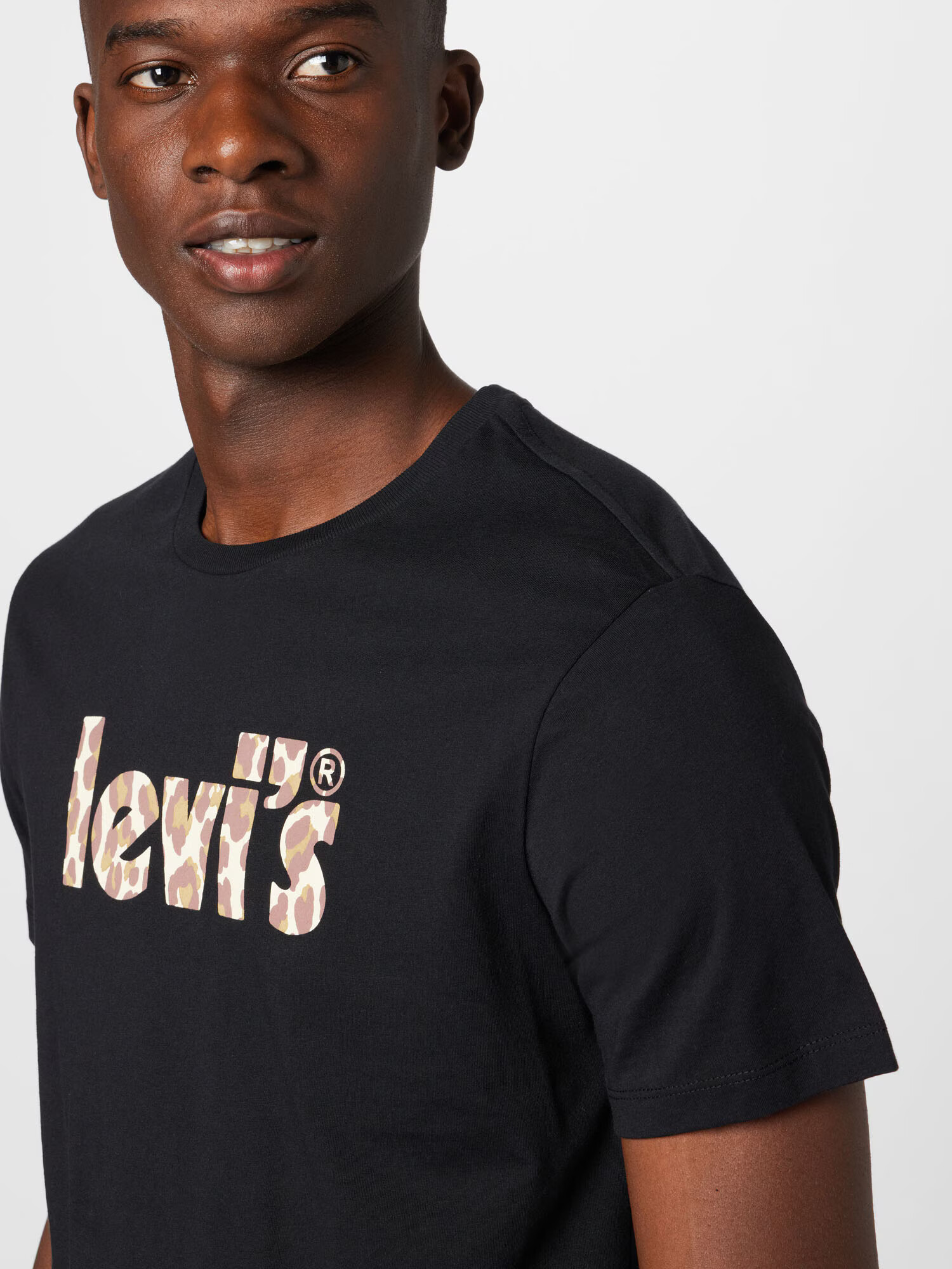 LEVI'S Tricou 'LSE_GRAPHIC CREWNECK TE BLACKS' nisipiu / maro ruginiu / negru / alb - Pled.ro