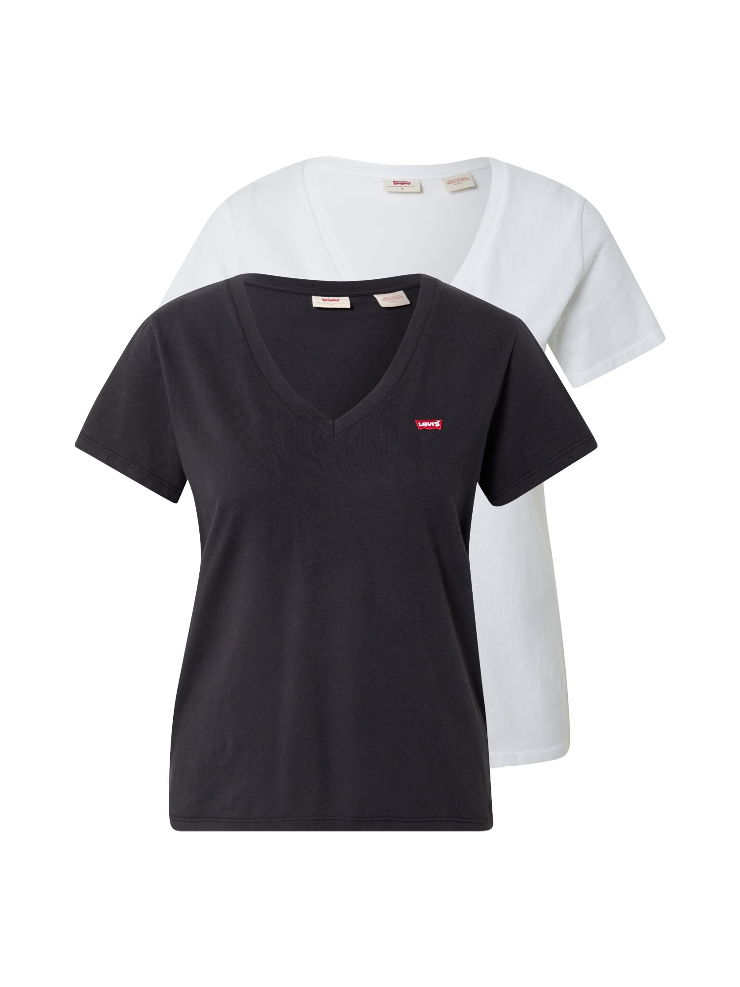 LEVI'S ® Tricou '2PACK VNECK TEE MULTI-COLOR' negru / alb - Pled.ro