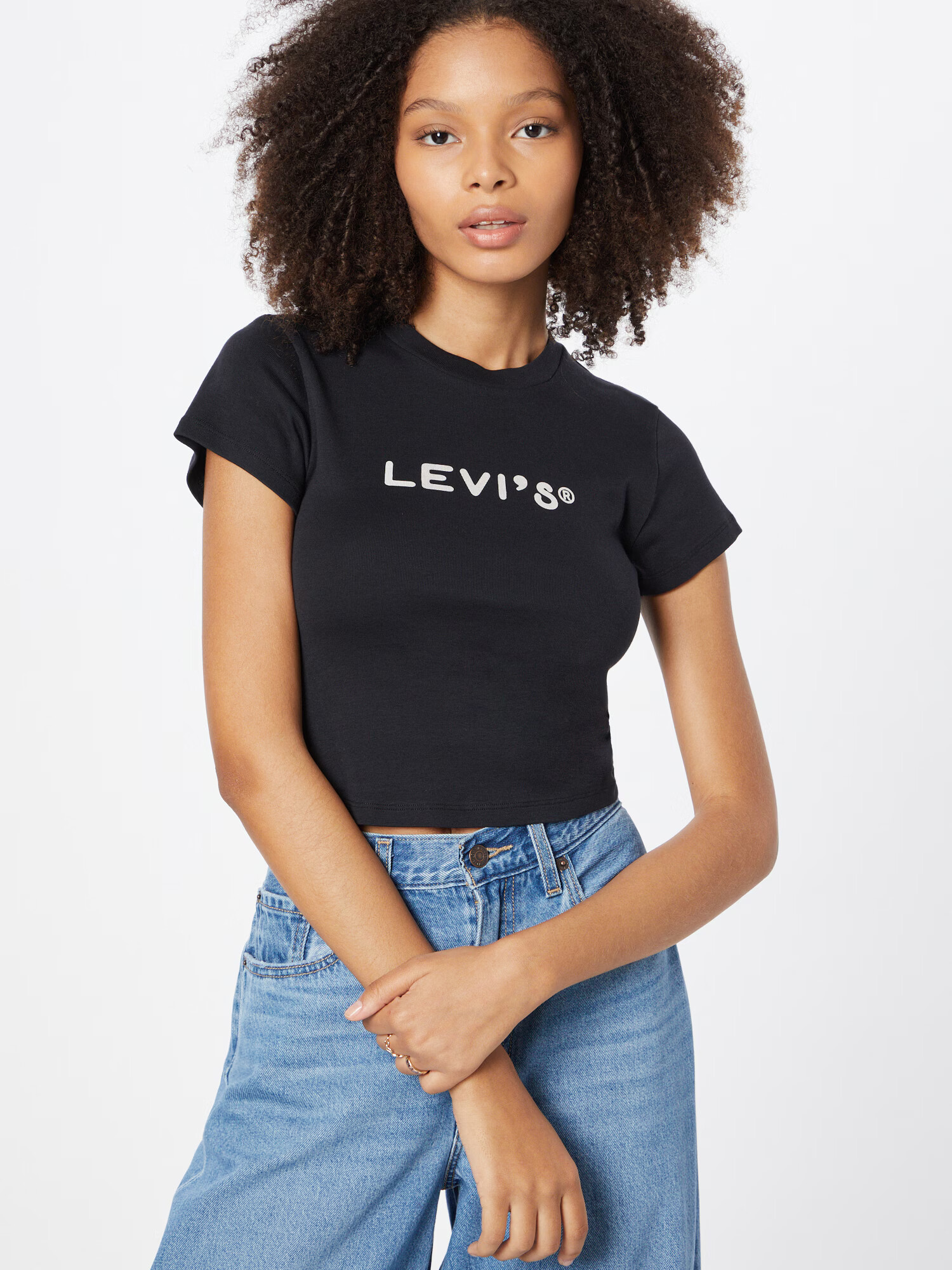 LEVI'S Tricou 'GRAPHIC MINI TEE BLACKS' negru / alb - Pled.ro