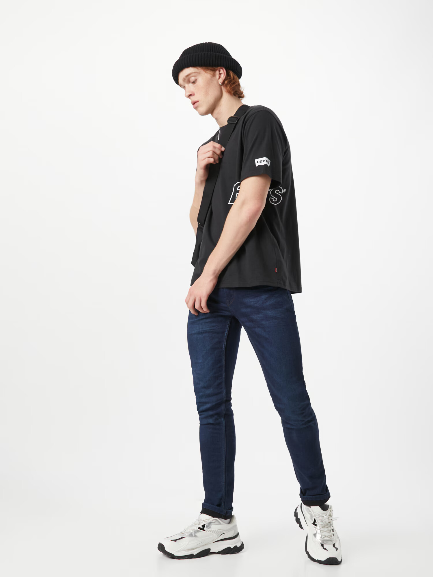 LEVI'S Tricou negru / alb - Pled.ro