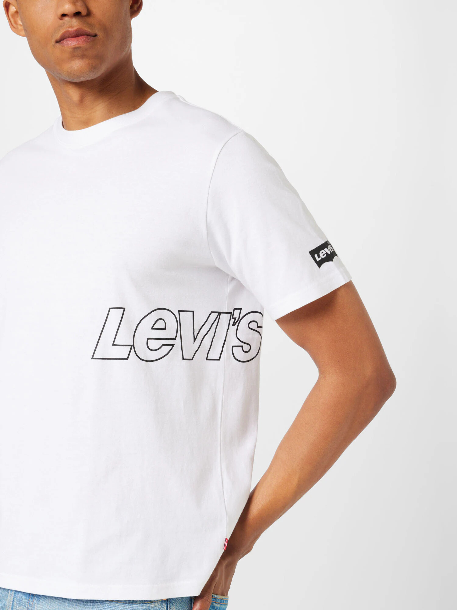 LEVI'S Tricou negru / alb - Pled.ro