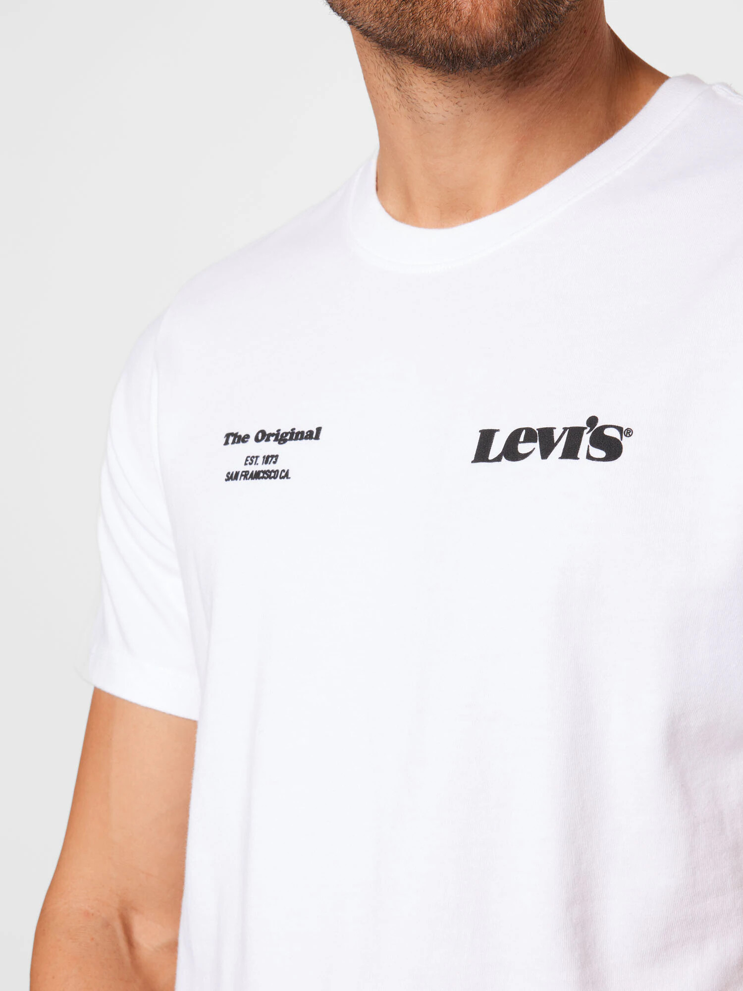 LEVI'S Tricou negru / alb - Pled.ro