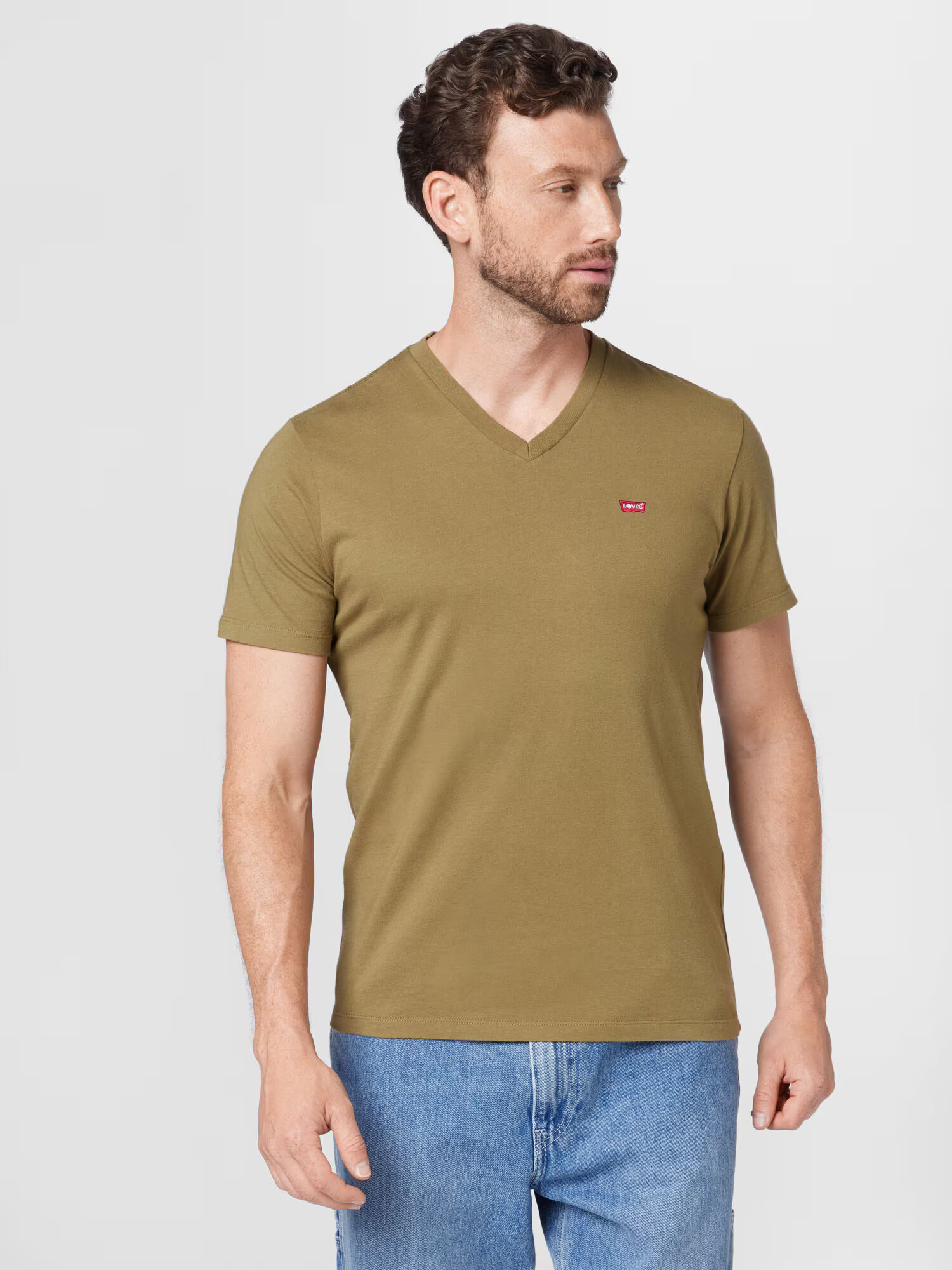 LEVI'S Tricou 'ORIGINAL HM VNECK NEUTRALS' oliv - Pled.ro