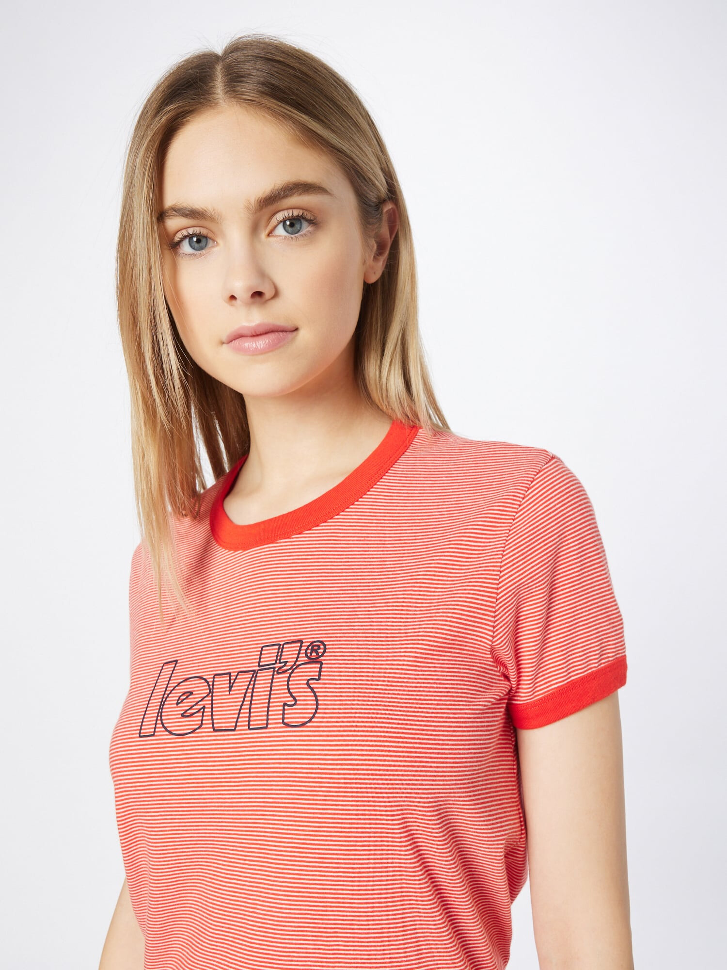 LEVI'S Tricou 'PERFECT RINGER' albastru marin / roșu orange / alb - Pled.ro