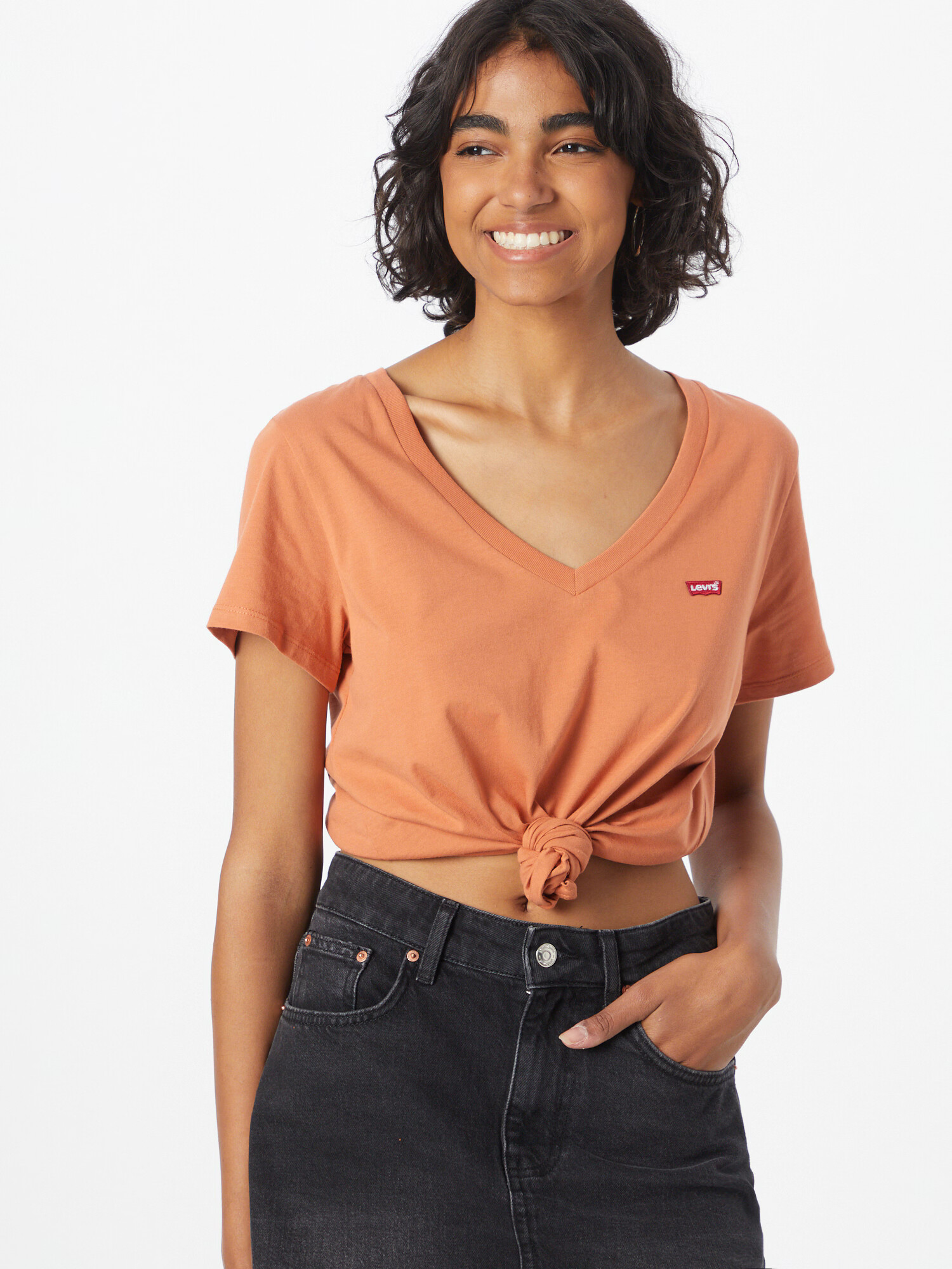 LEVI'S Tricou 'LSE_PERFECT VNECK NEUTRALS' portocaliu - Pled.ro