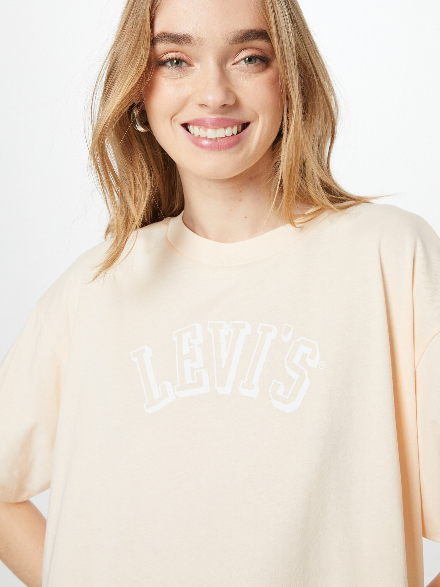 LEVI'S Tricou portocaliu piersică / alb - Pled.ro