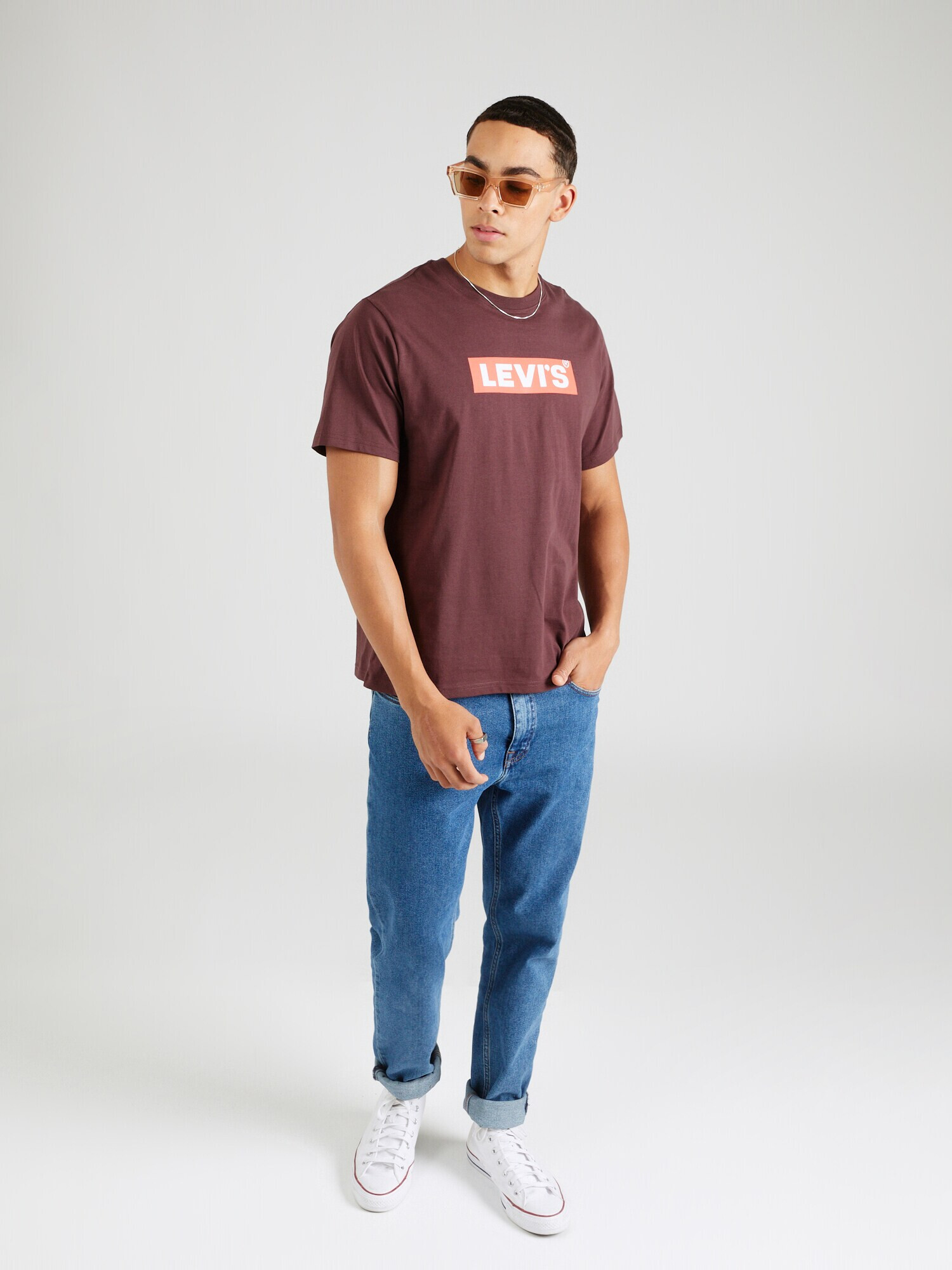 LEVI'S ® Tricou portocaliu / roșu burgundy / alb - Pled.ro