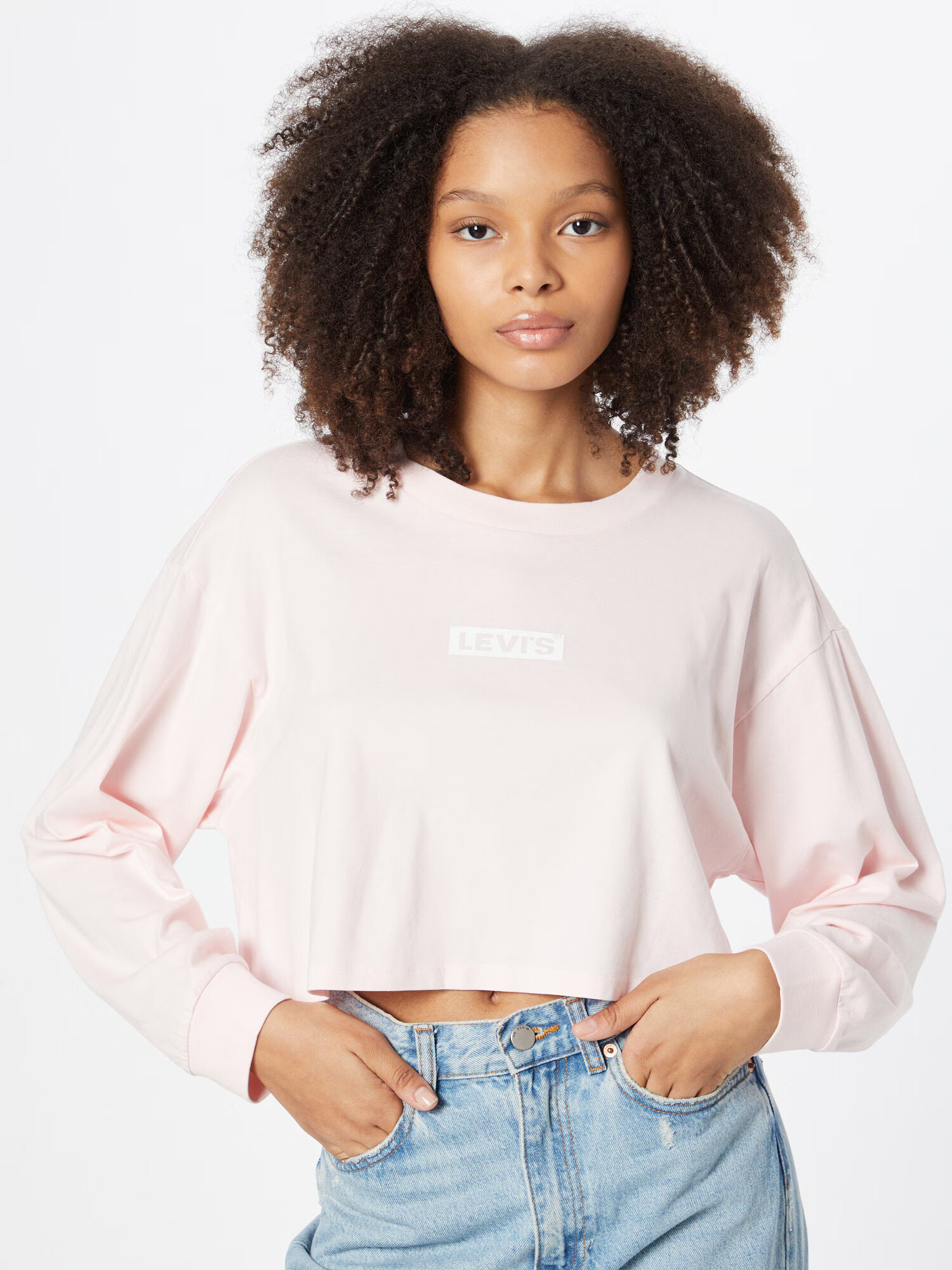 LEVI'S Tricou roz pastel / alb - Pled.ro