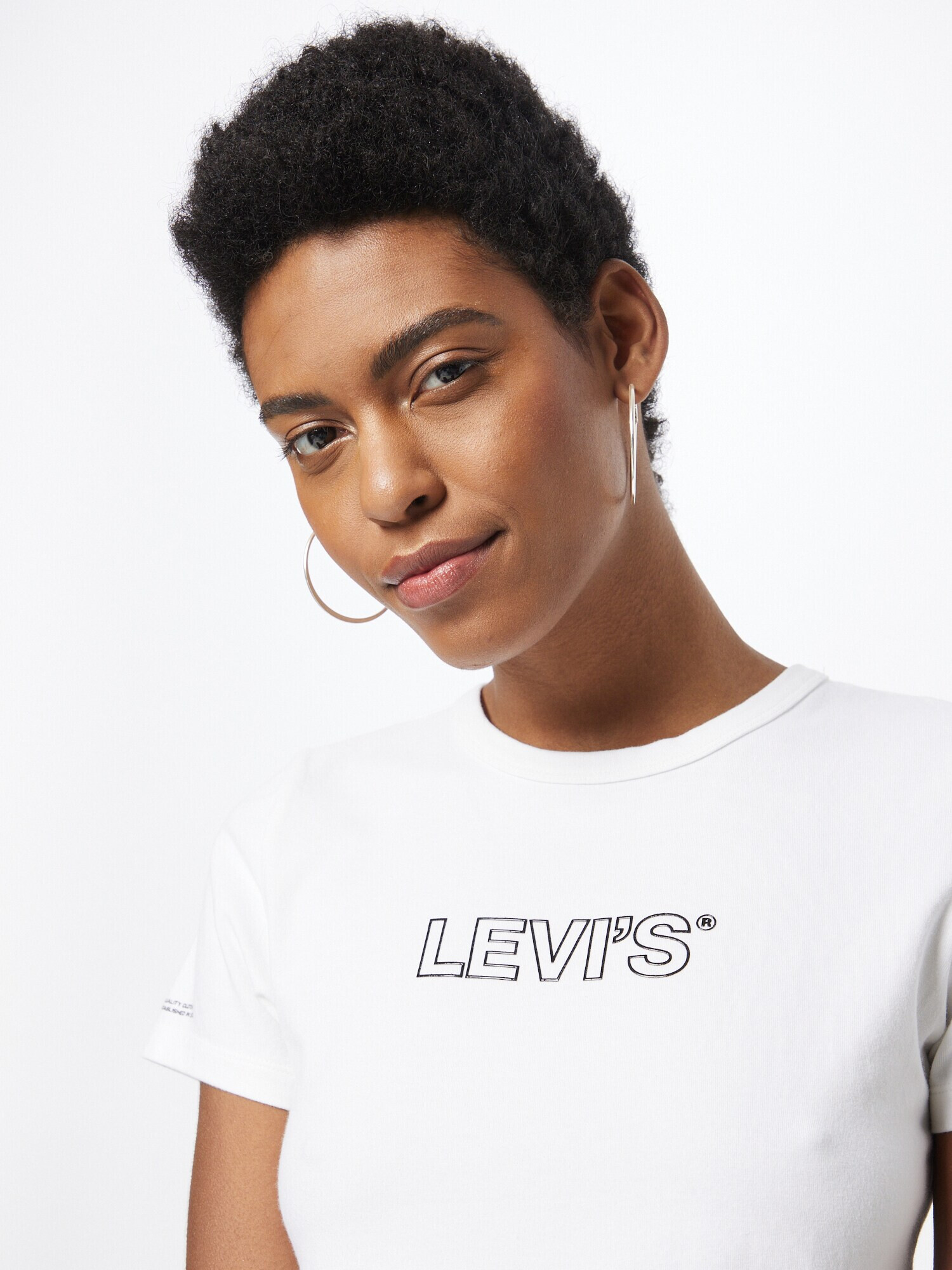 LEVI'S Tricou 'RICKIE' negru / alb - Pled.ro