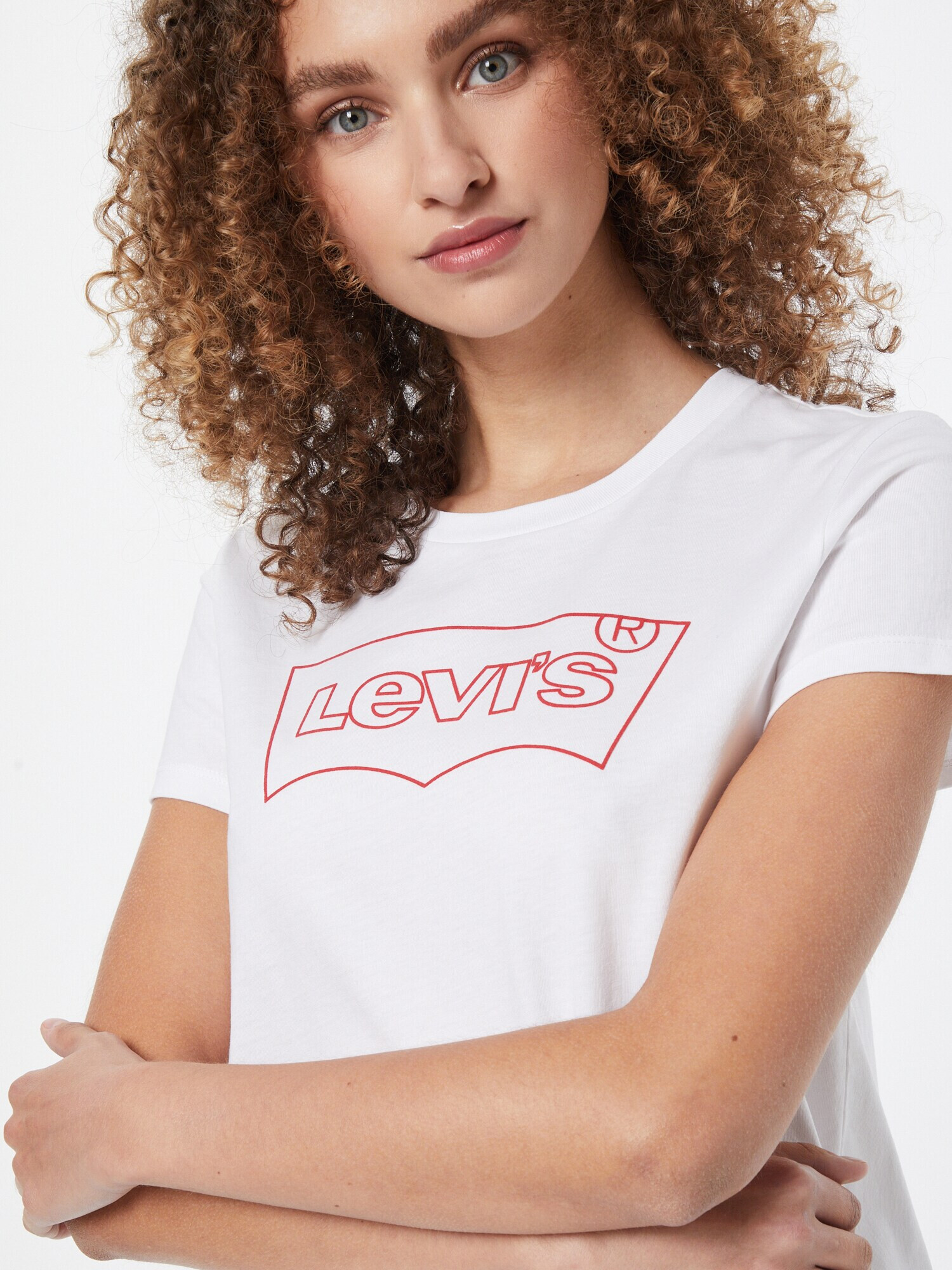 LEVI'S Tricou 'The Perfect' roșu / alb - Pled.ro