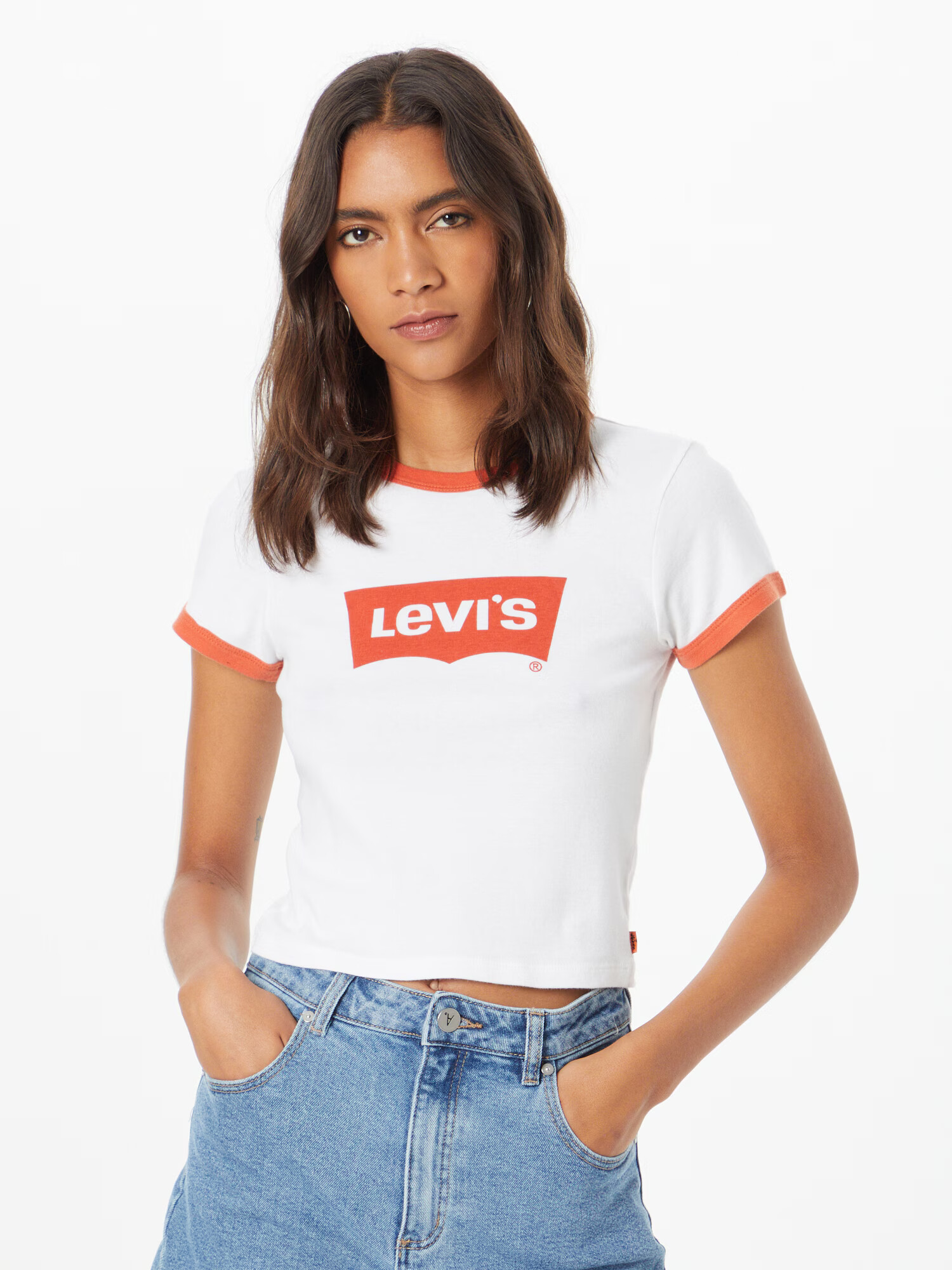 LEVI'S Tricou 'Perfect Tee' roșu / roșu pastel / alb - Pled.ro