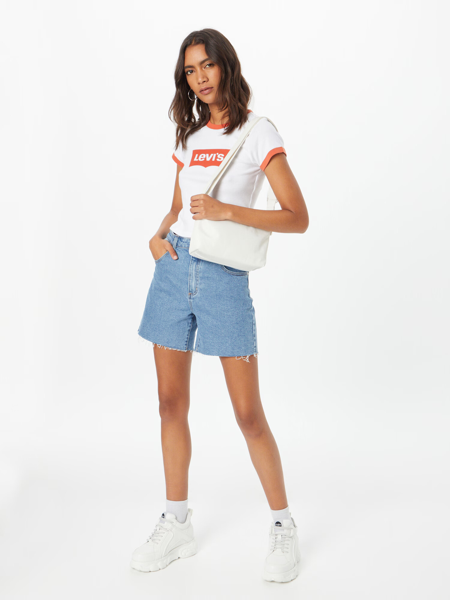 LEVI'S Tricou 'Perfect Tee' roșu / roșu pastel / alb - Pled.ro