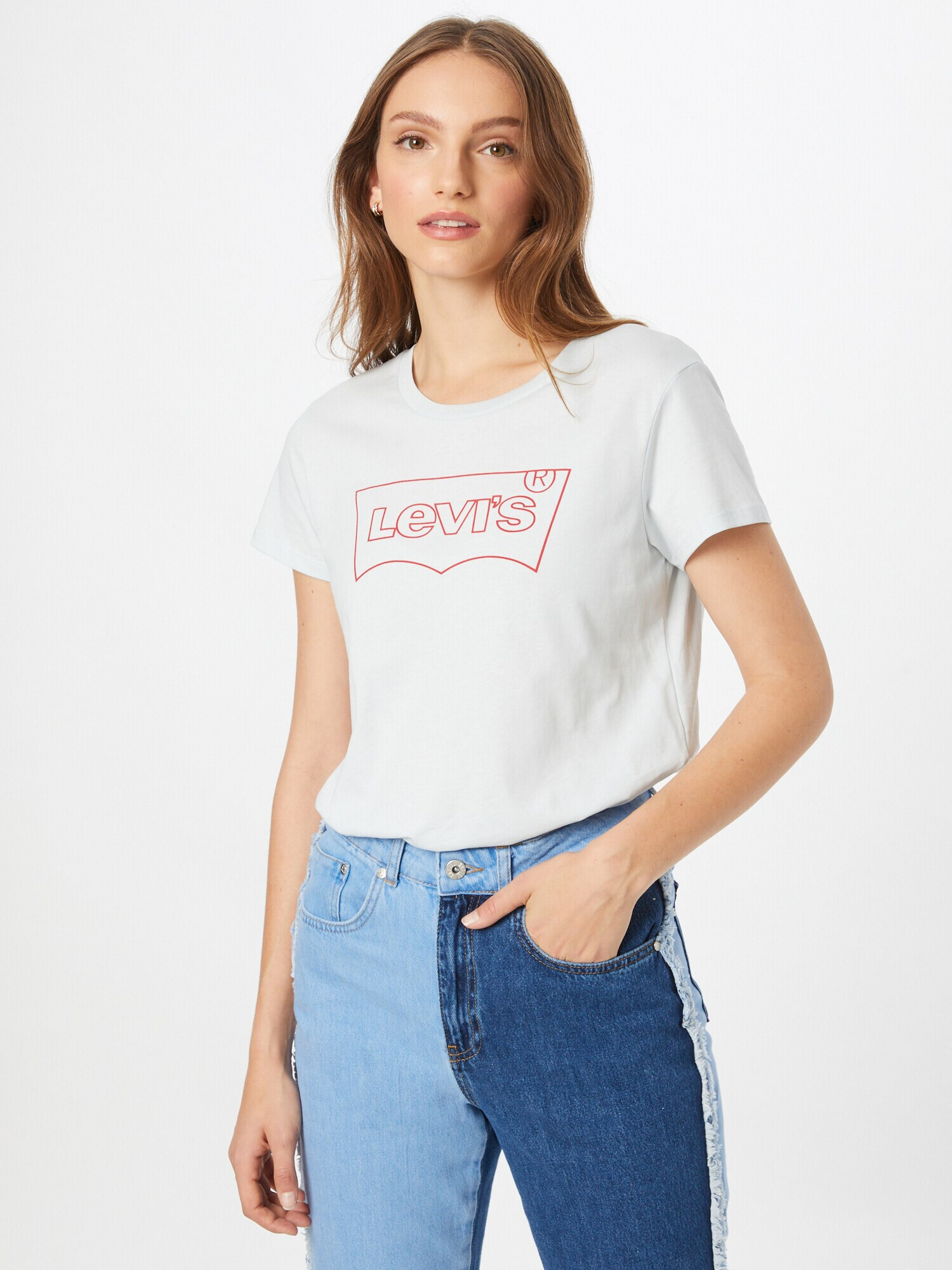 LEVI'S Tricou 'The Perfect' roșu / alb - Pled.ro