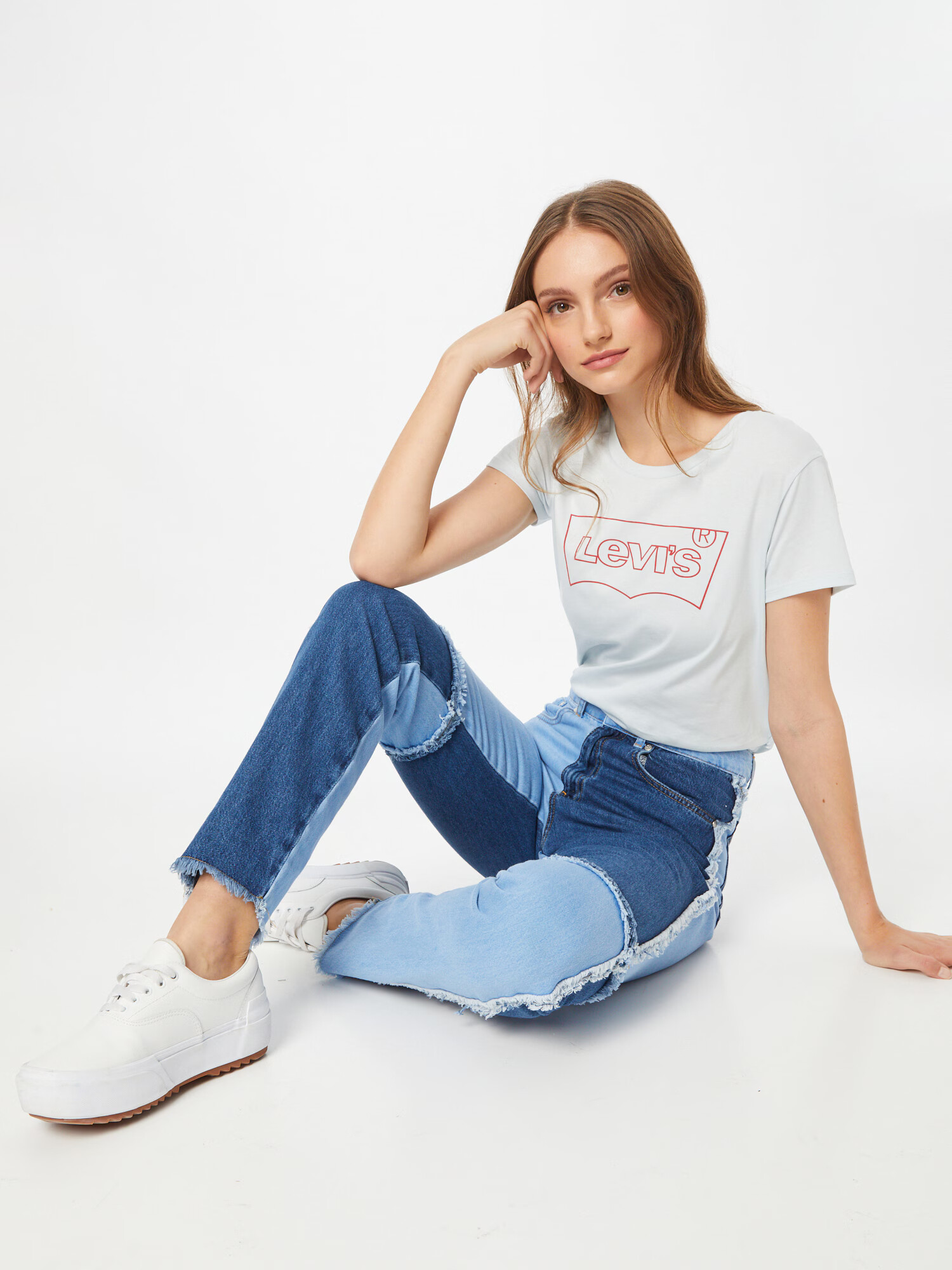 LEVI'S Tricou 'The Perfect' roșu / alb - Pled.ro