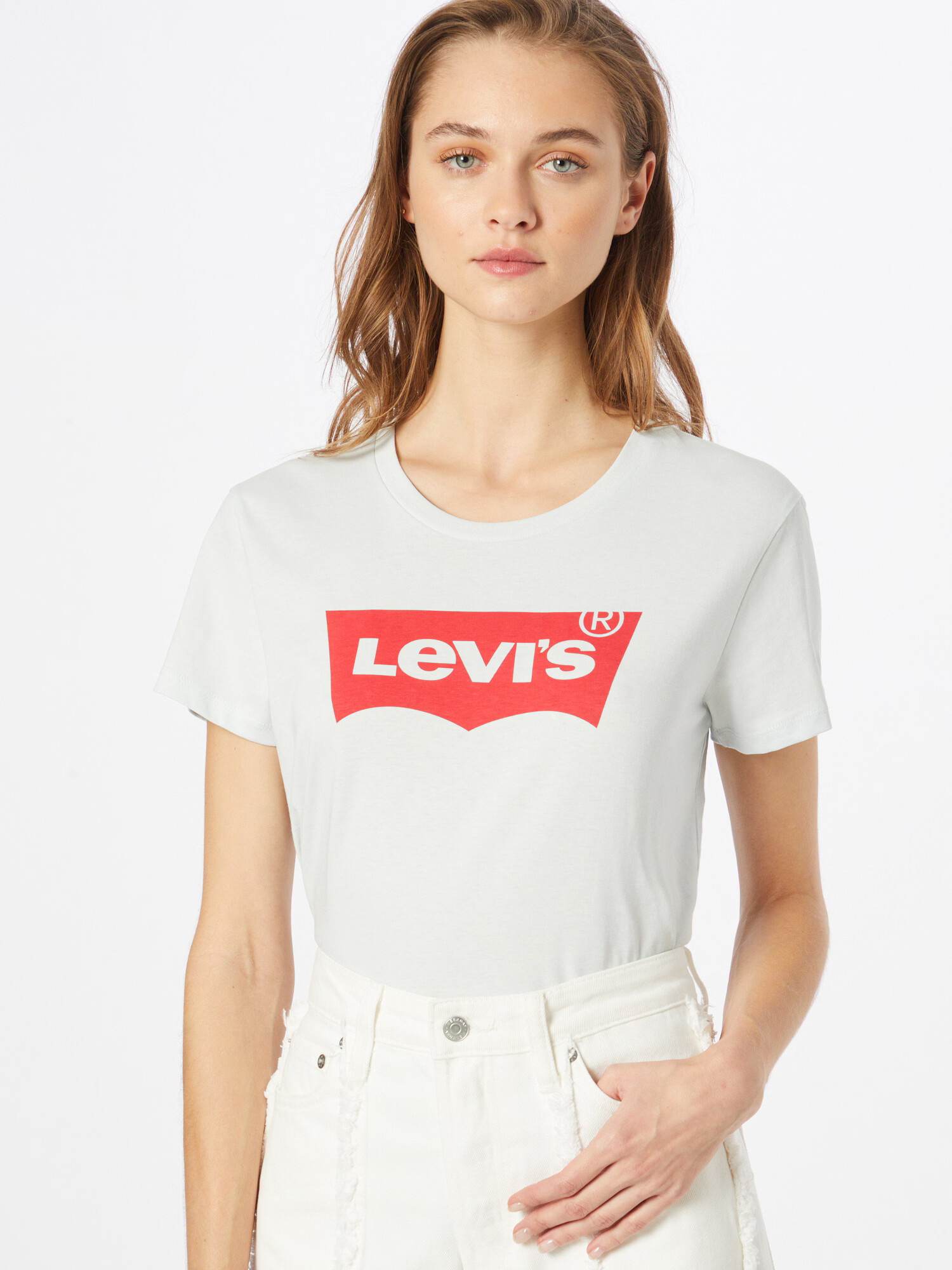 LEVI'S Tricou 'The Perfect' roșu / alb - Pled.ro