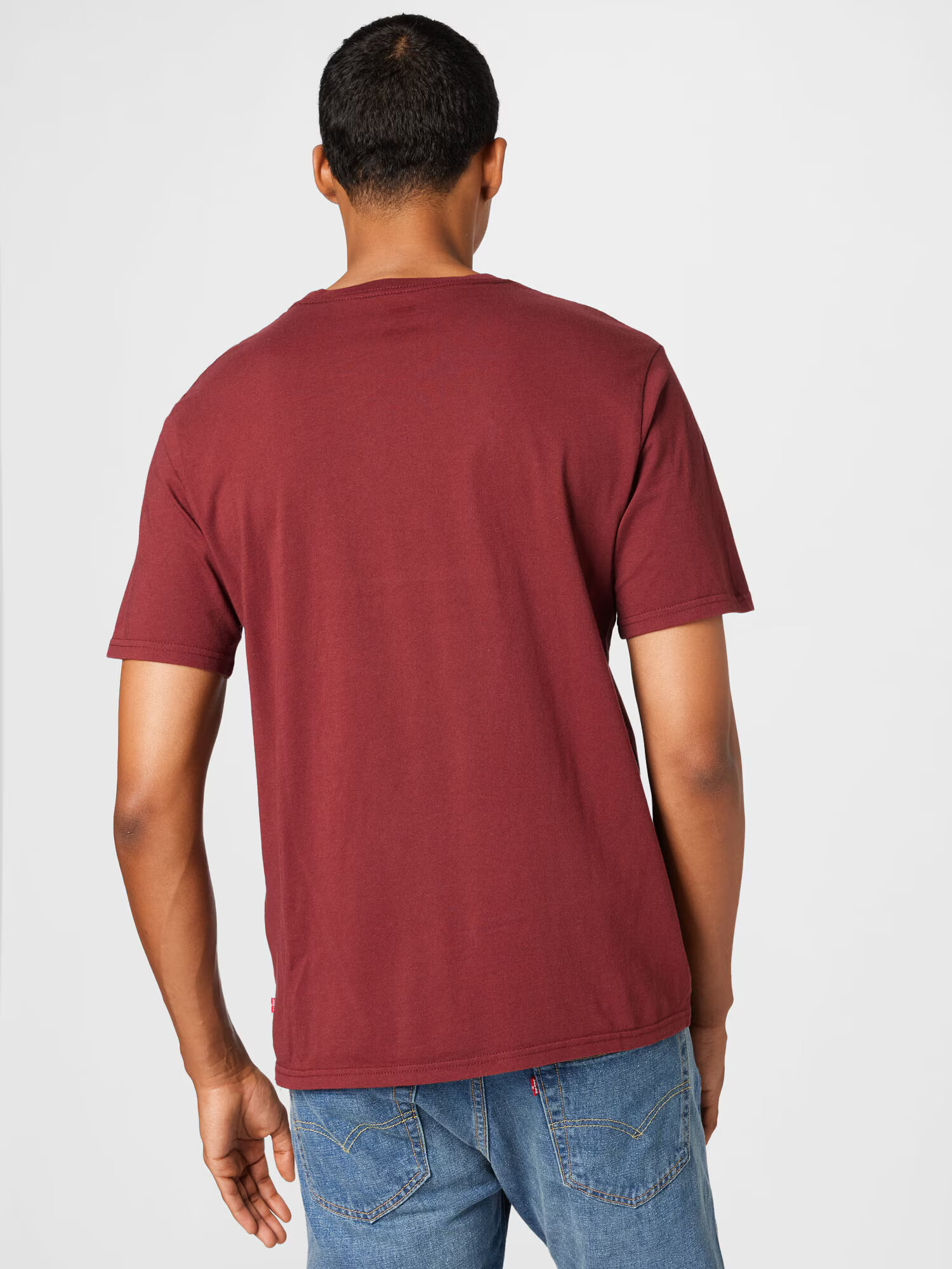 LEVI'S Tricou 'SS RELAXED FIT TEE MULTI-COLOR' roșu bordeaux / alb - Pled.ro